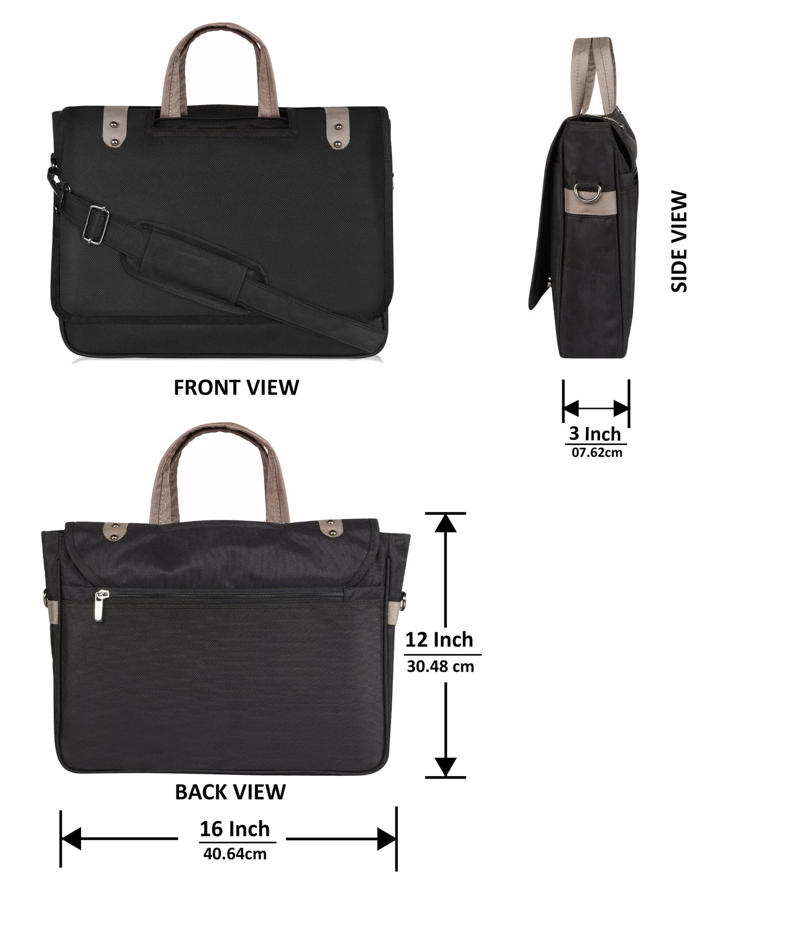 Black Color Linen fabric 10L Messenger Bag BG89