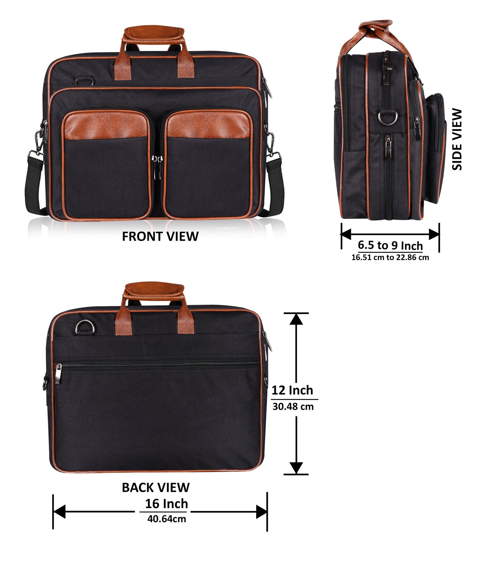 Black & Tan Color PVC Coated Fabric 28L Messenger Bag BG100