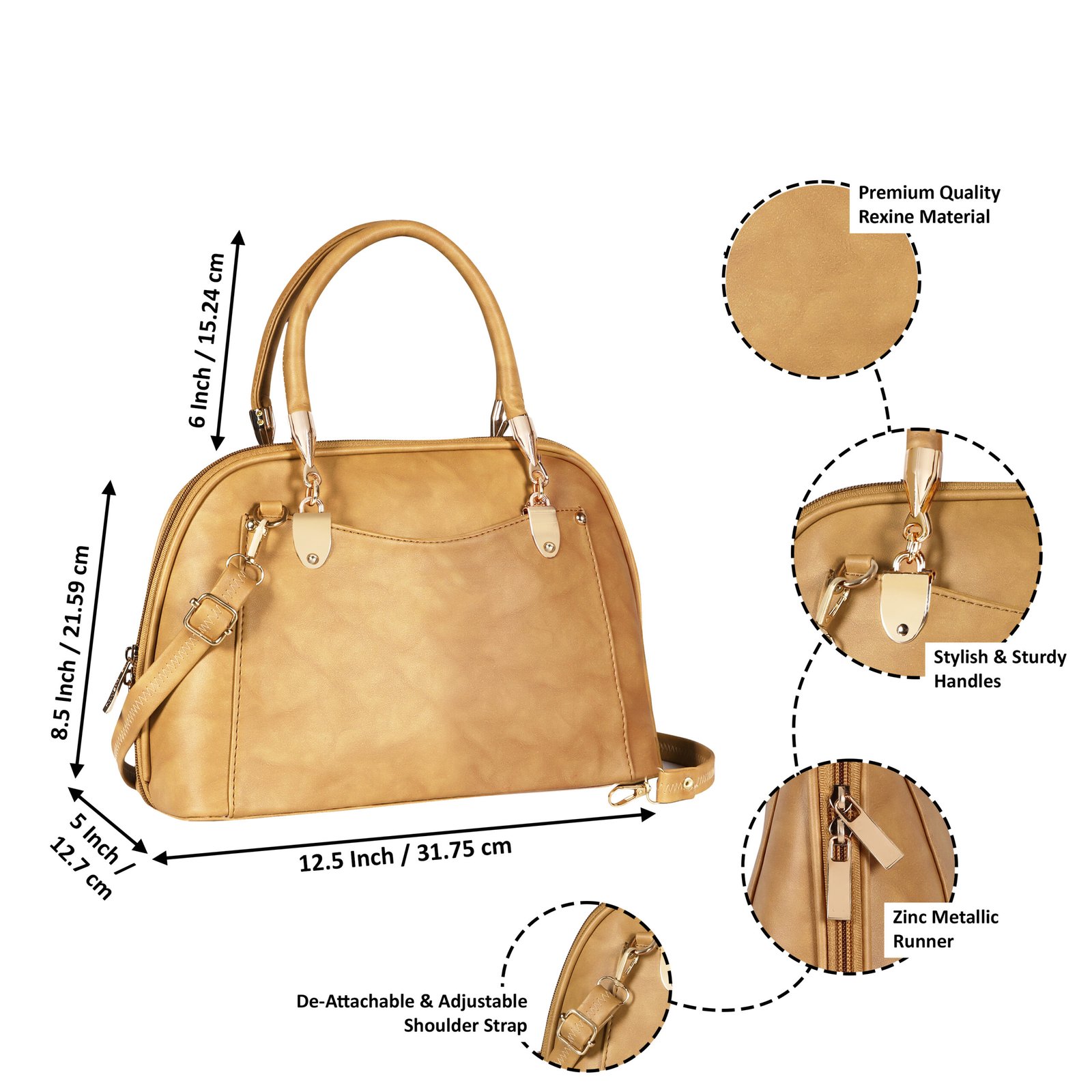 Cream Gorgeous Faux Leather Handbag HB01