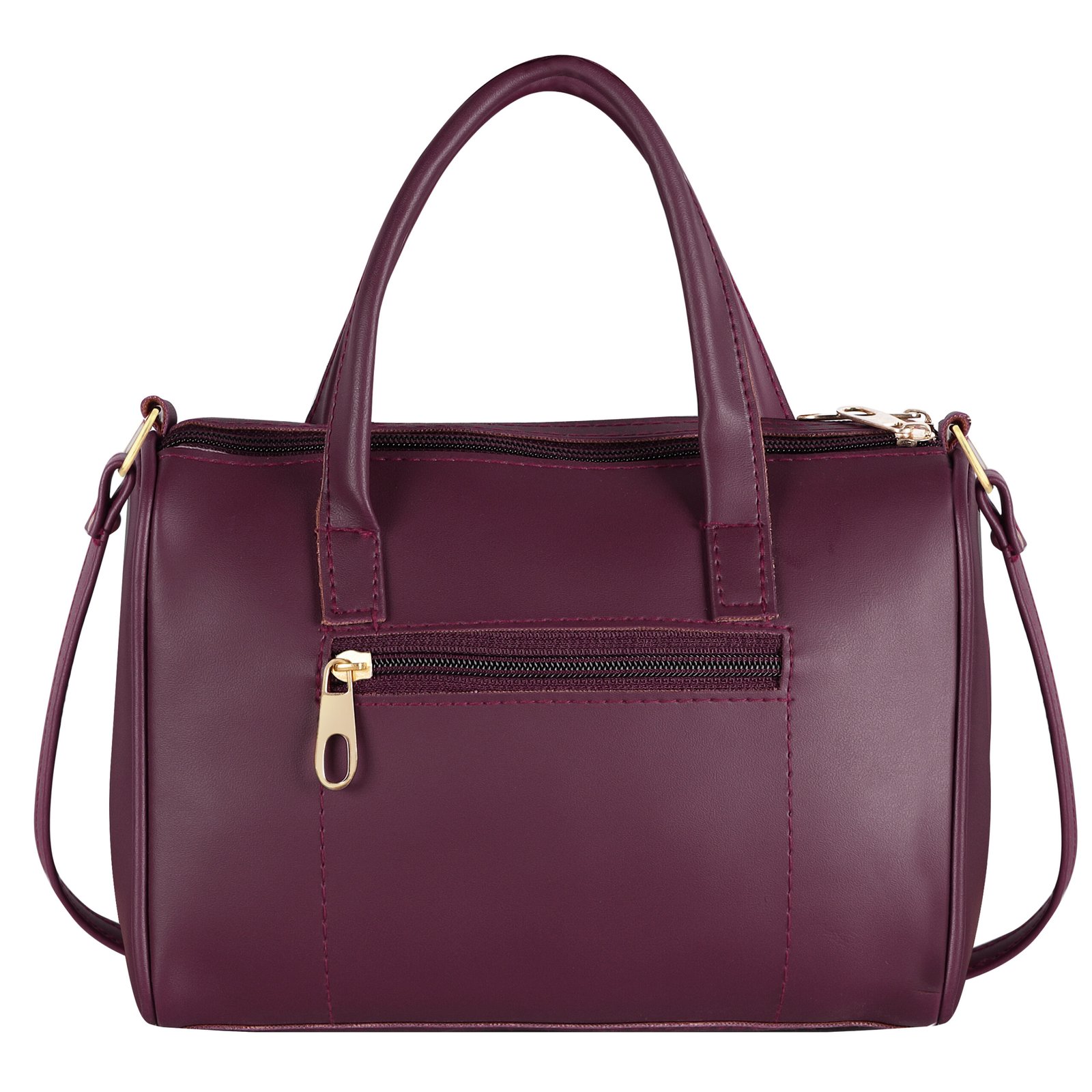 Purple Luxurious Faux Leather Handbag With Teddy Bear HB18