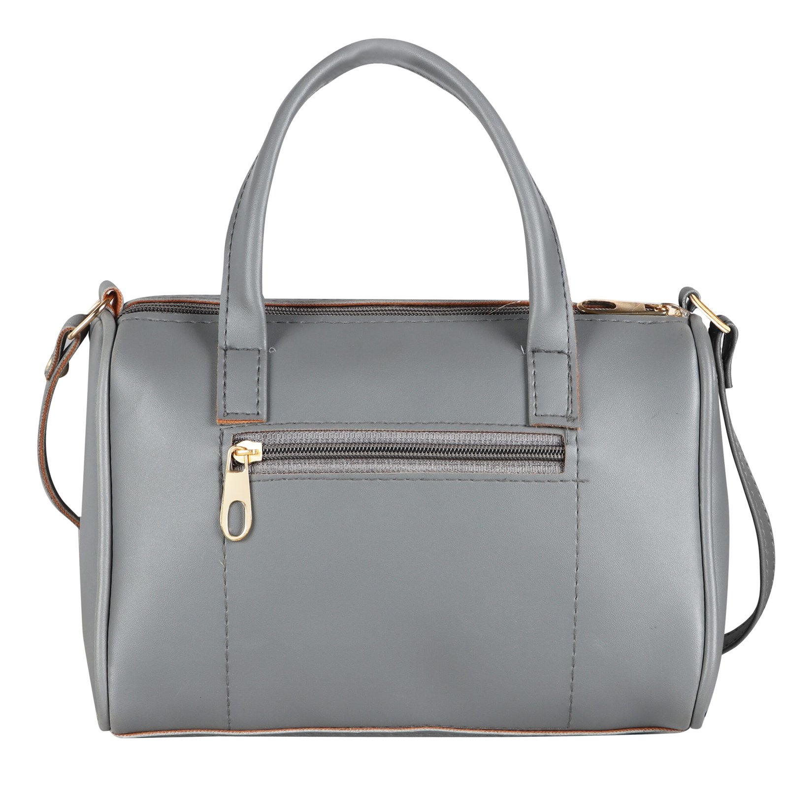 Grey Luxurious Faux Leather Handbag With Teddy Bear HB19