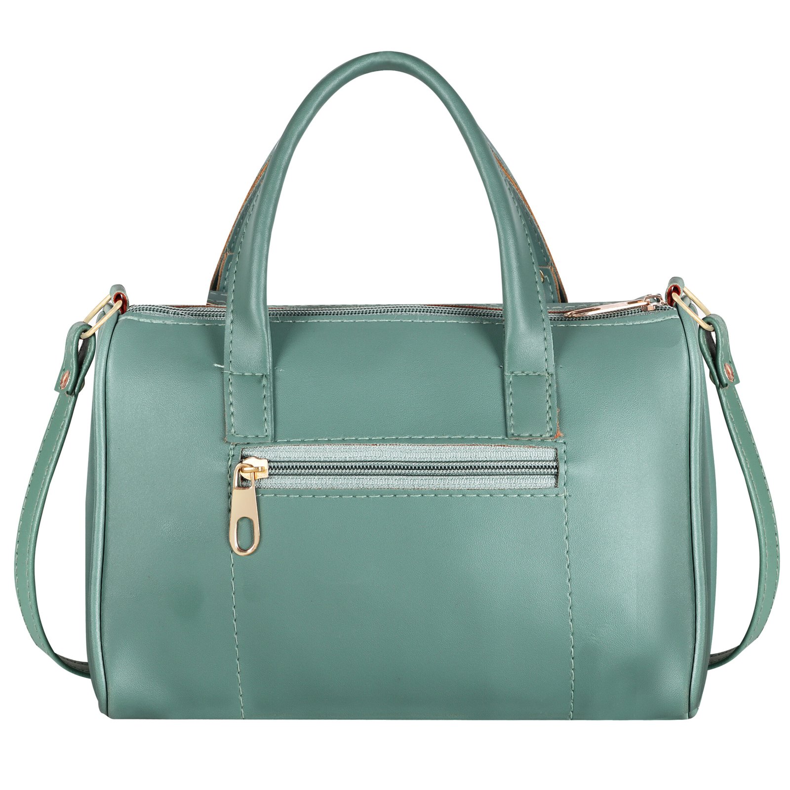 Green Luxurious Faux Leather Handbag With Teddy Bear HB20