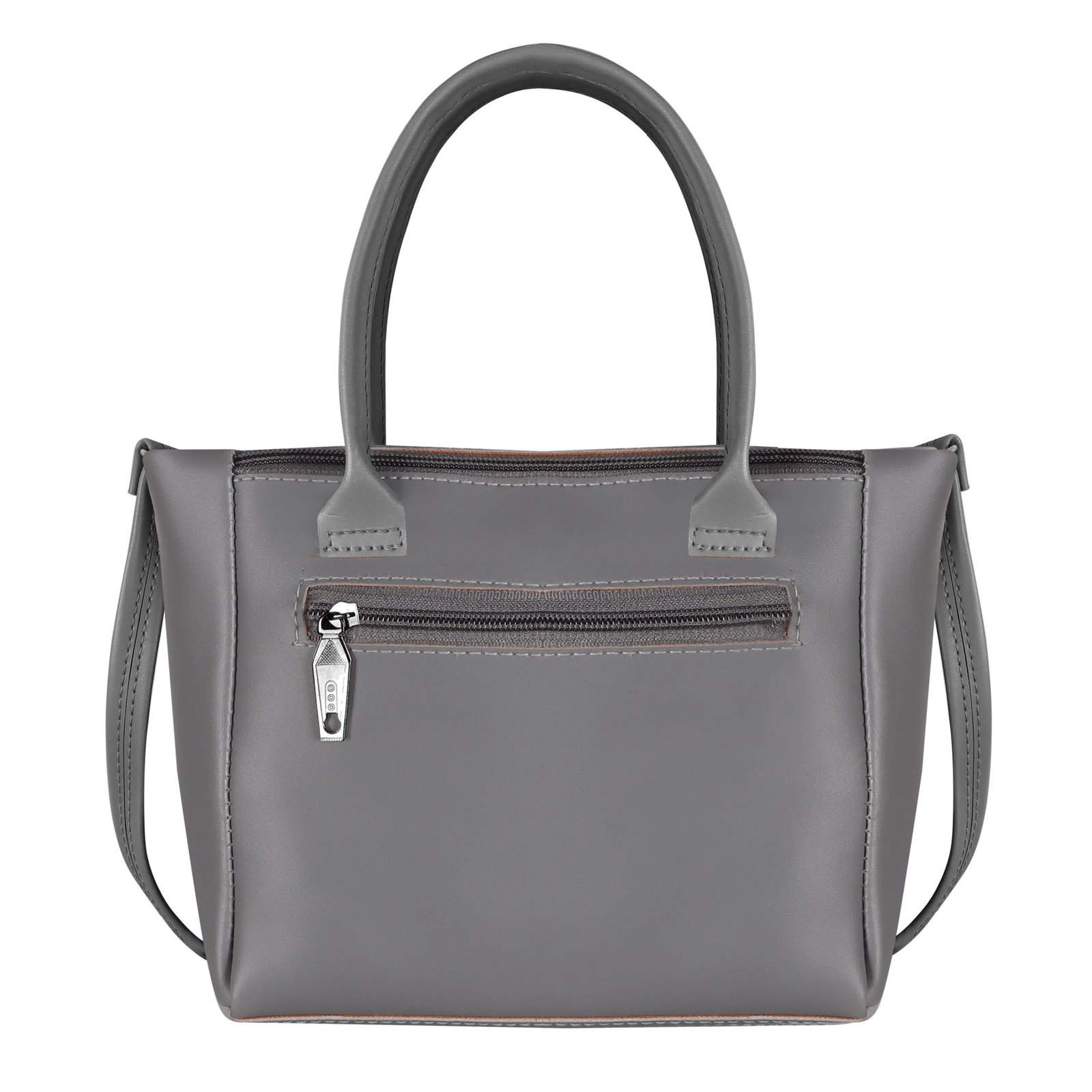 Grey Glamorous Faux Leather Handbag HB24