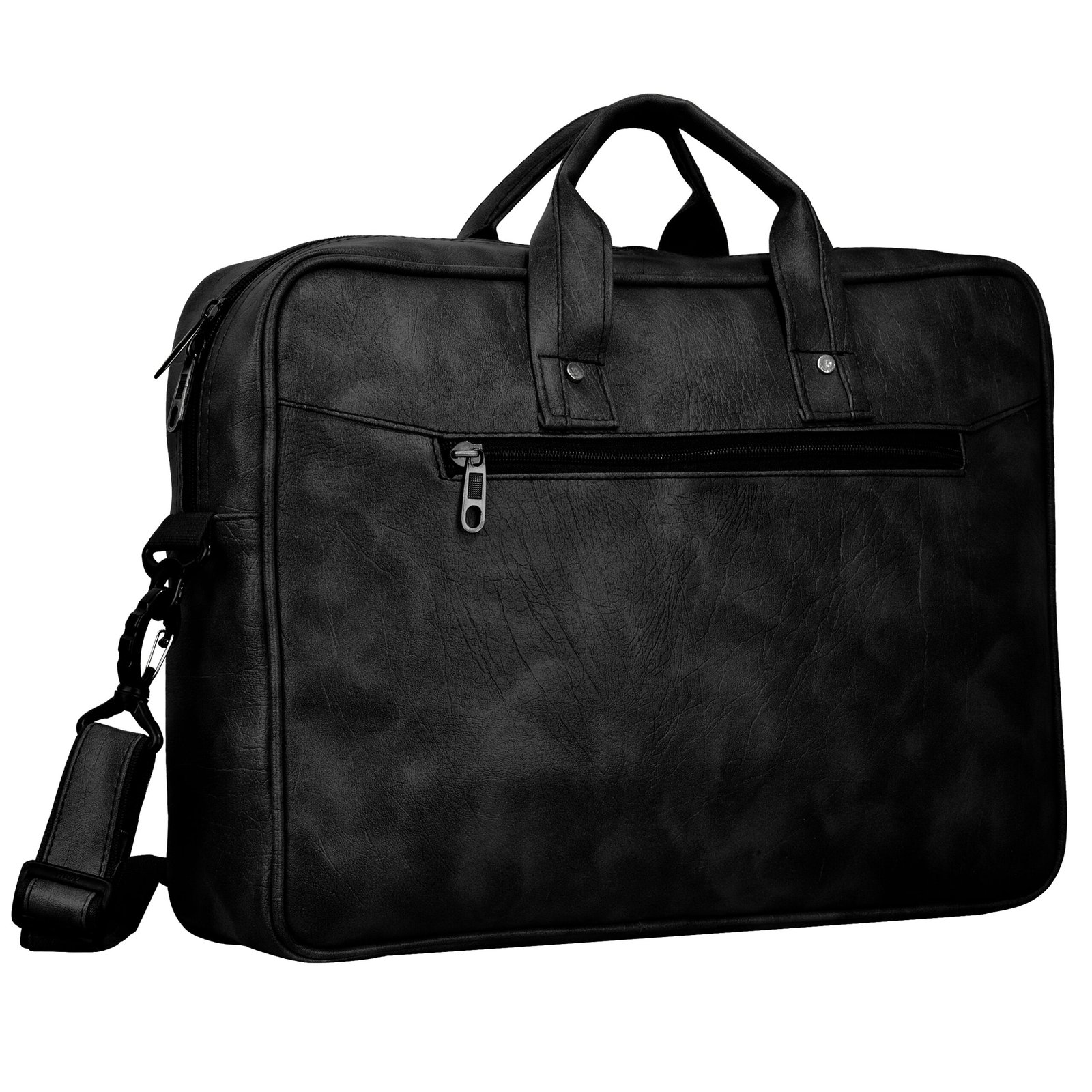 Black Color Faux Leather 10L Messenger Bag BG27