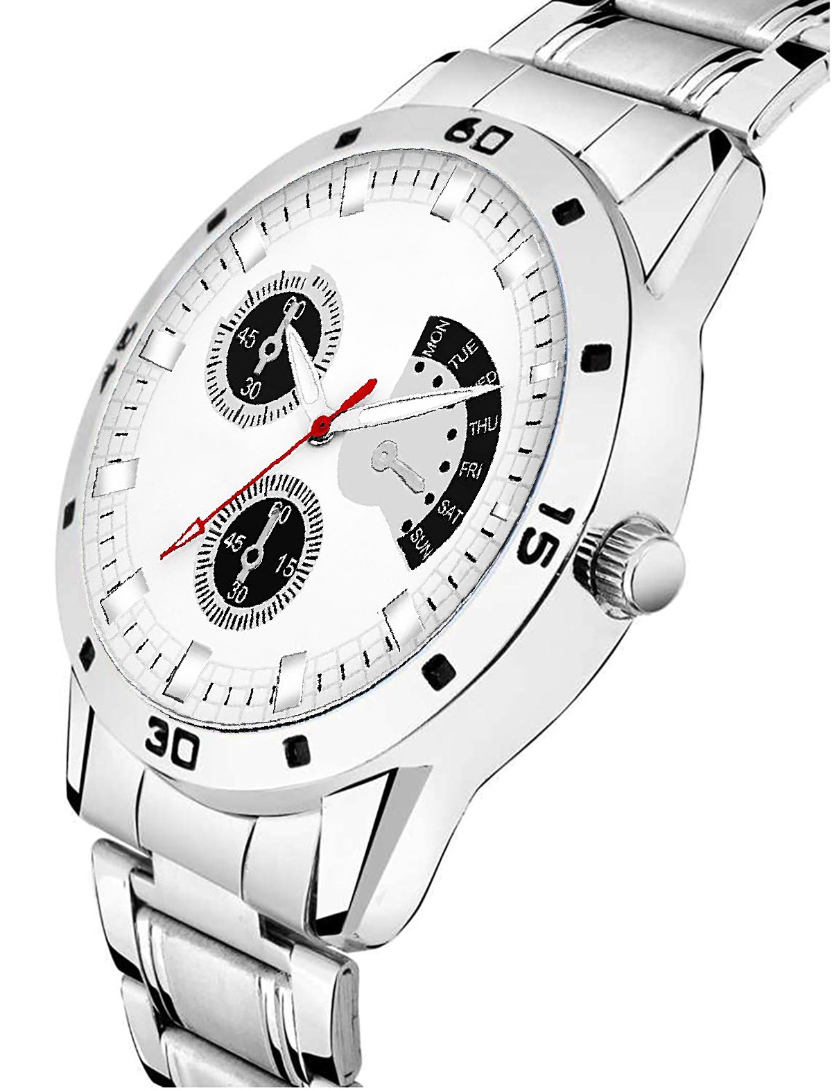 Silver Smiley Analog Watch For Men LR101