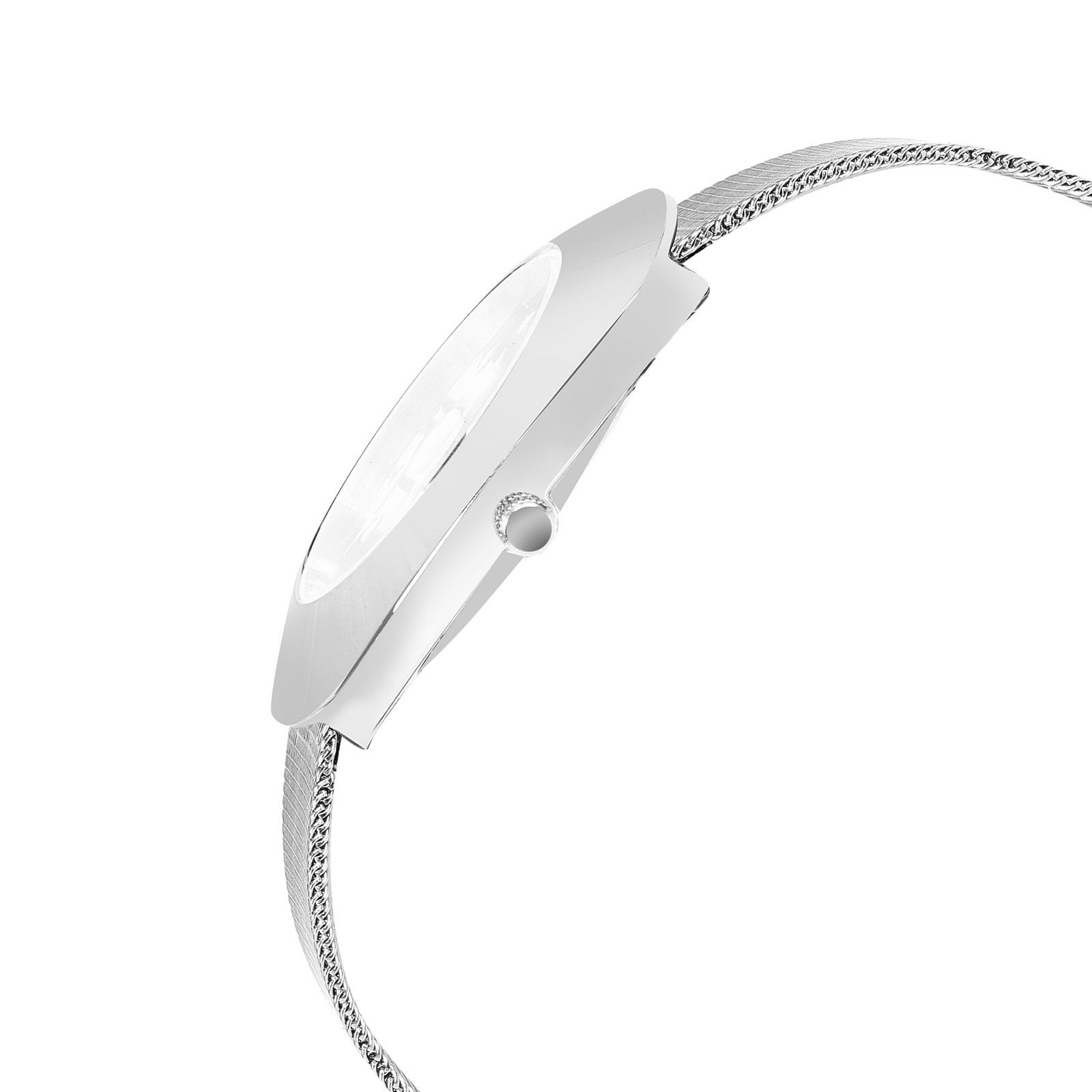 Silver Intermesh Stainless Steel Strap Analog Watch For Men LR142