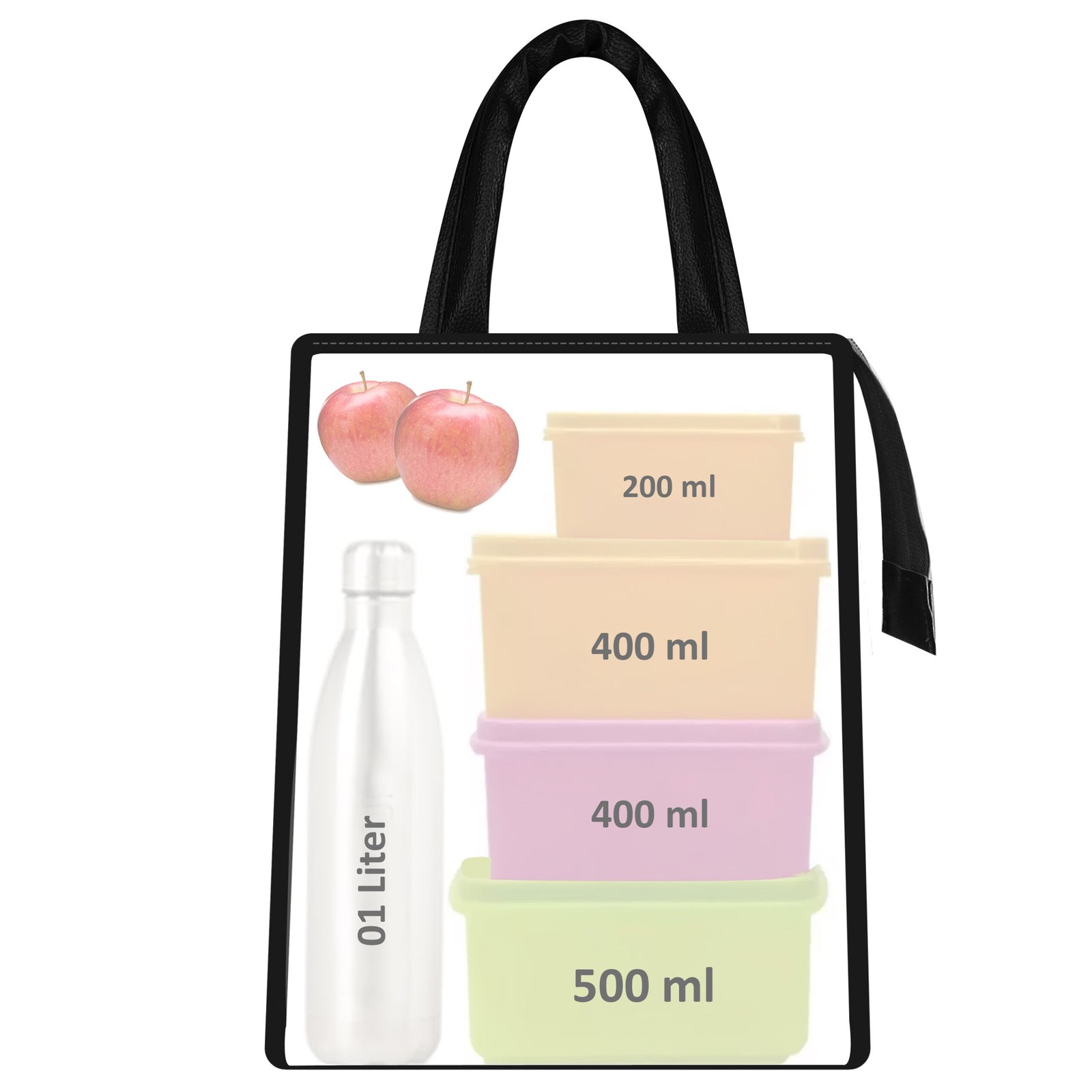 Black PVC Coated Matty Insulated Tiffin Bag TB11