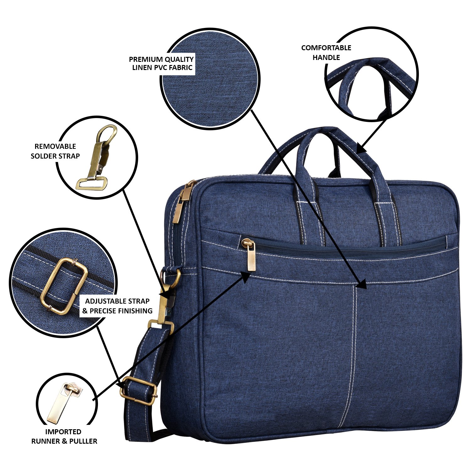 Blue Color Linen 10L Messenger Bag BG38