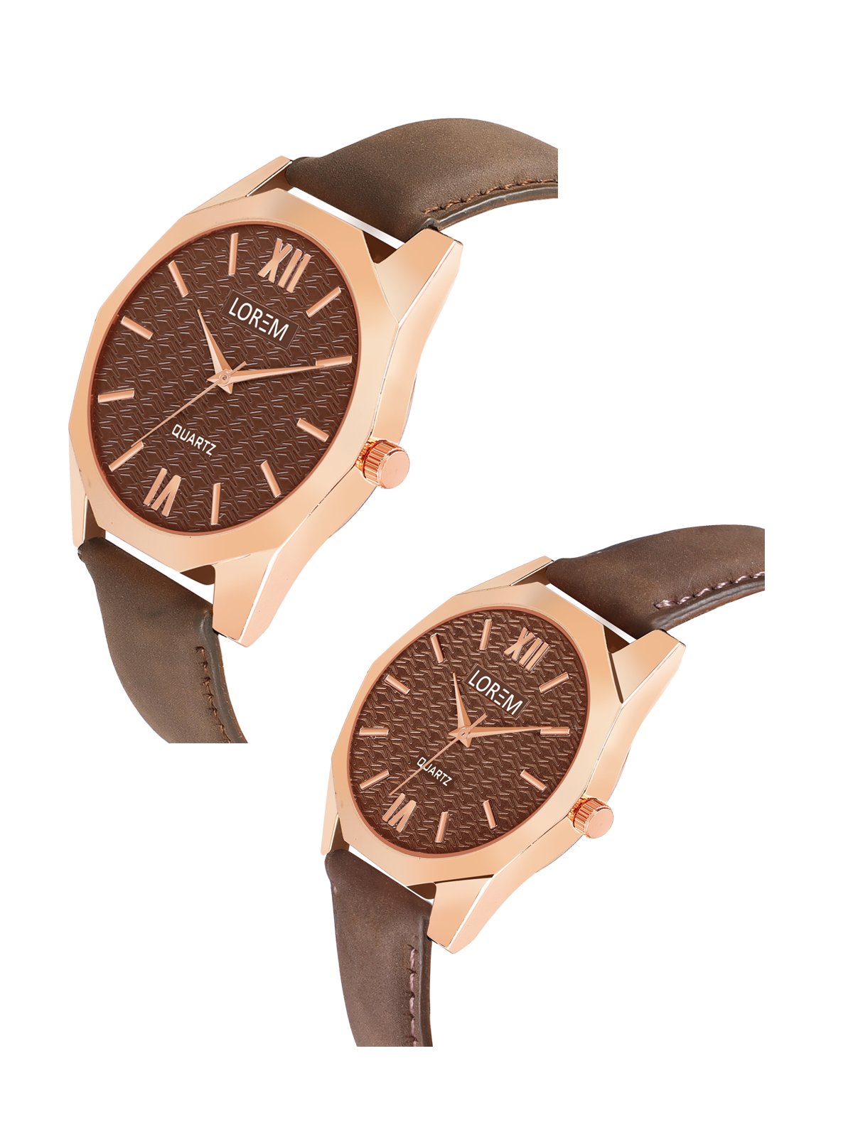 Brown 3d embossed Dial Analog Watch For Lovely Couple LR83-LR330