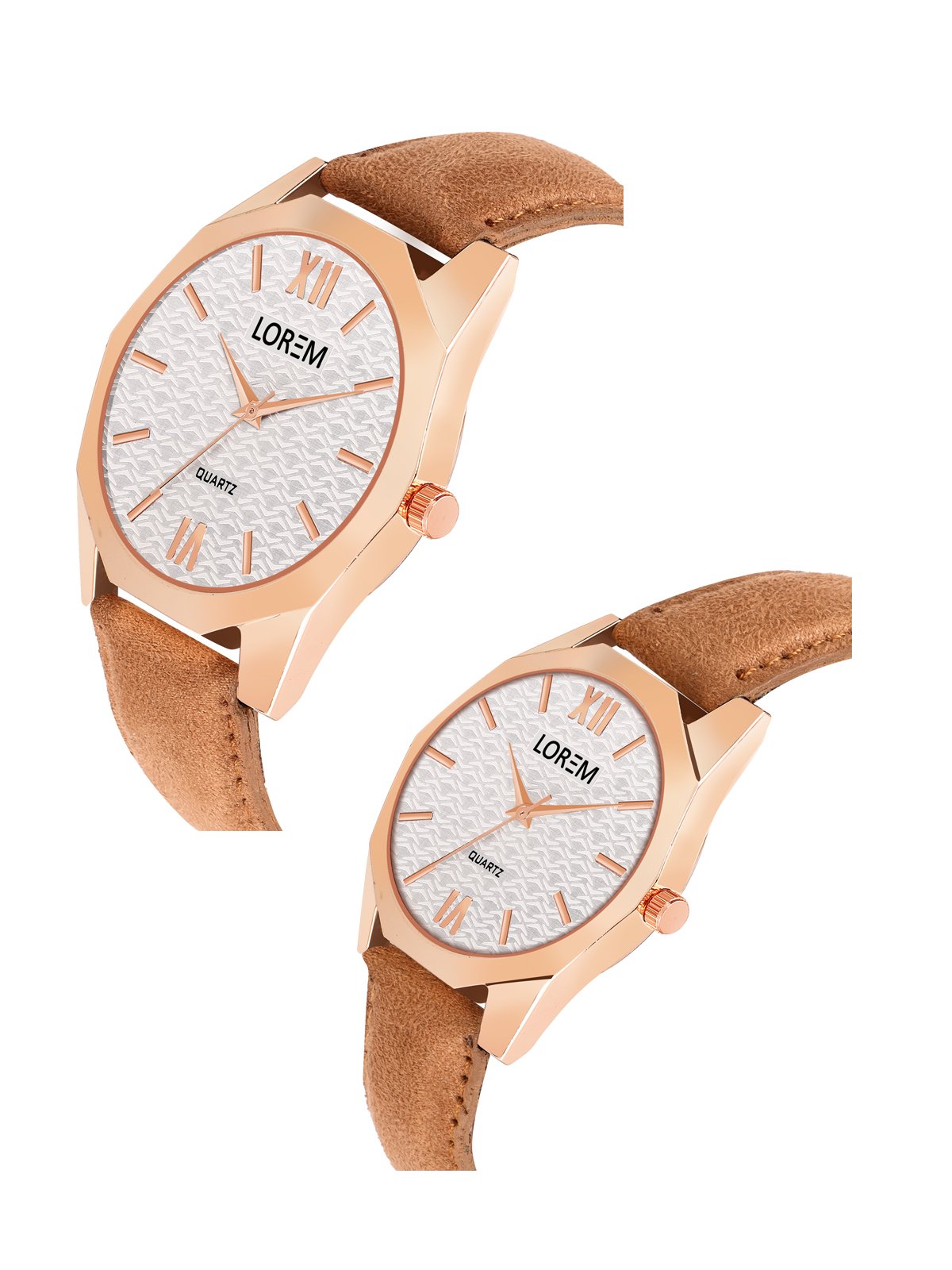 White 3d embossed Dial Analog Watch For Lovely Couple LR84-LR331
