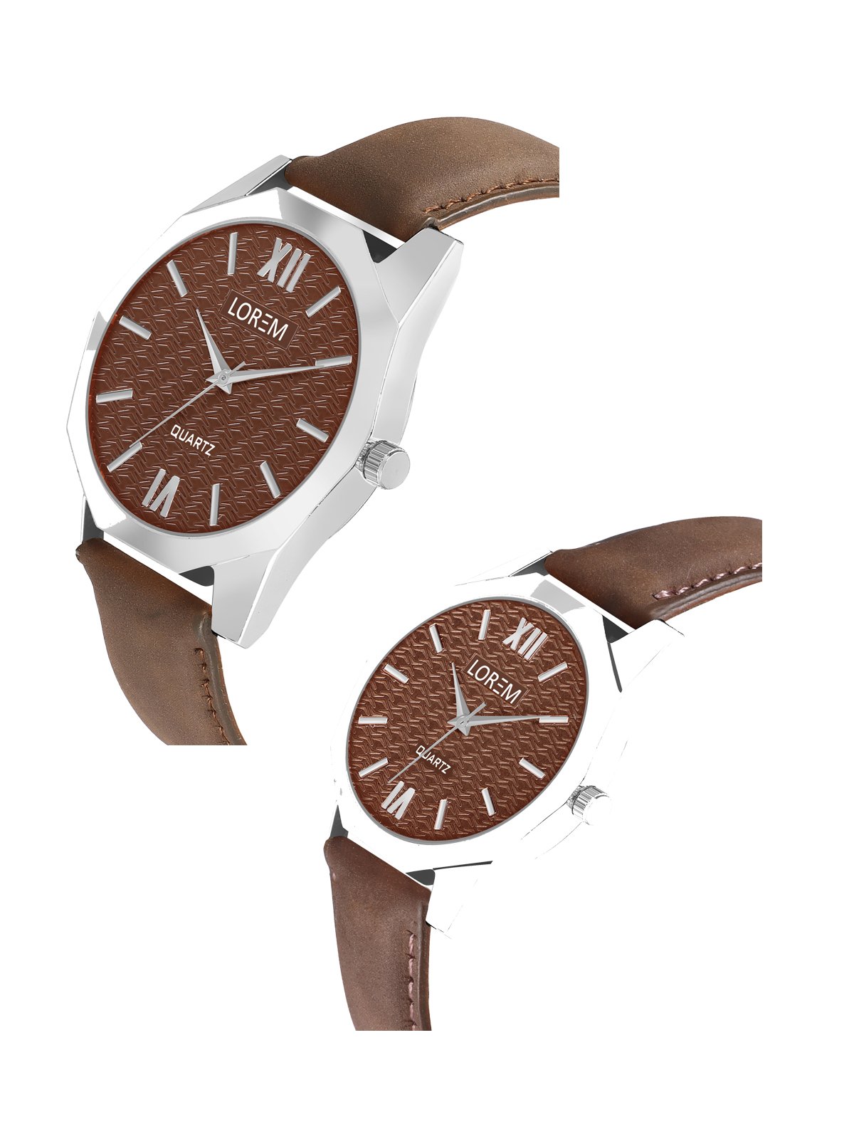 Brown 3d embossed Dial Analog Watch For Lovely Couple LR85-LR332