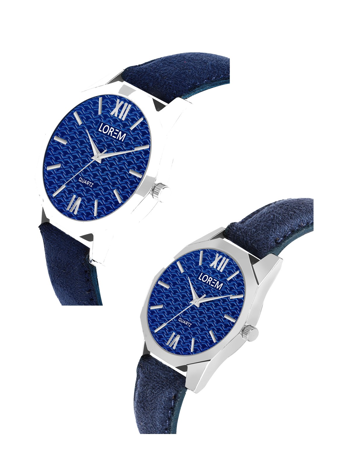 Blue 3d embossed Dial Analog Watch For Lovely Couple LR86-LR333