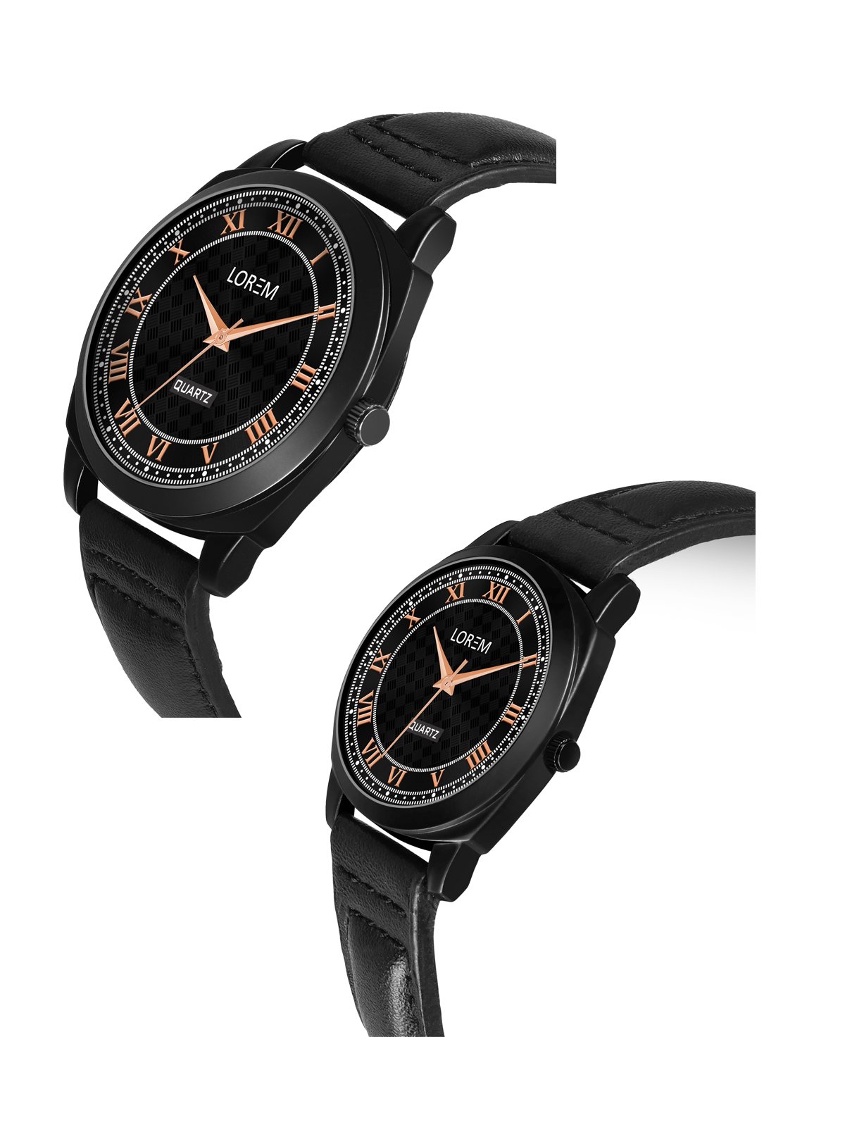 Black Cubic Designer Printed Dial Analog Watch For Lovely Couple LR87-LR334