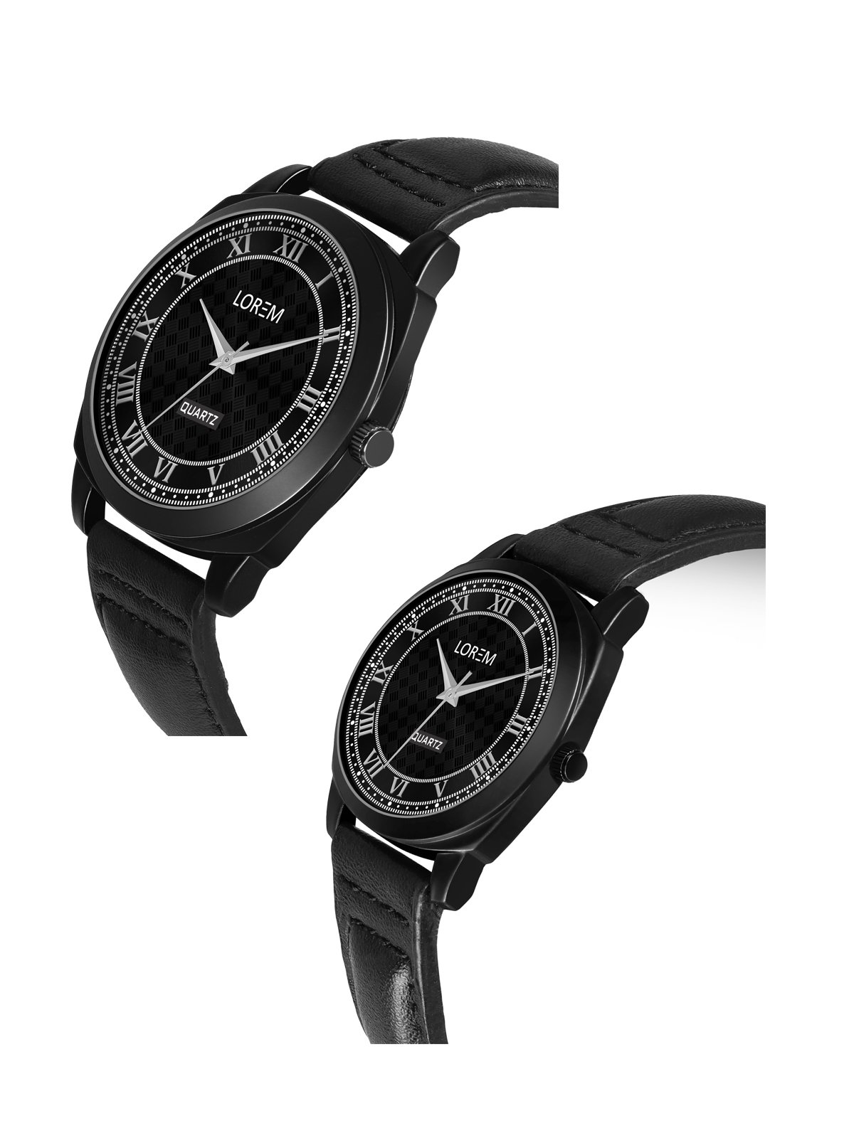 Black Cubic Designer Printed Dial Analog Watch For Lovely Couple LR88-LR335