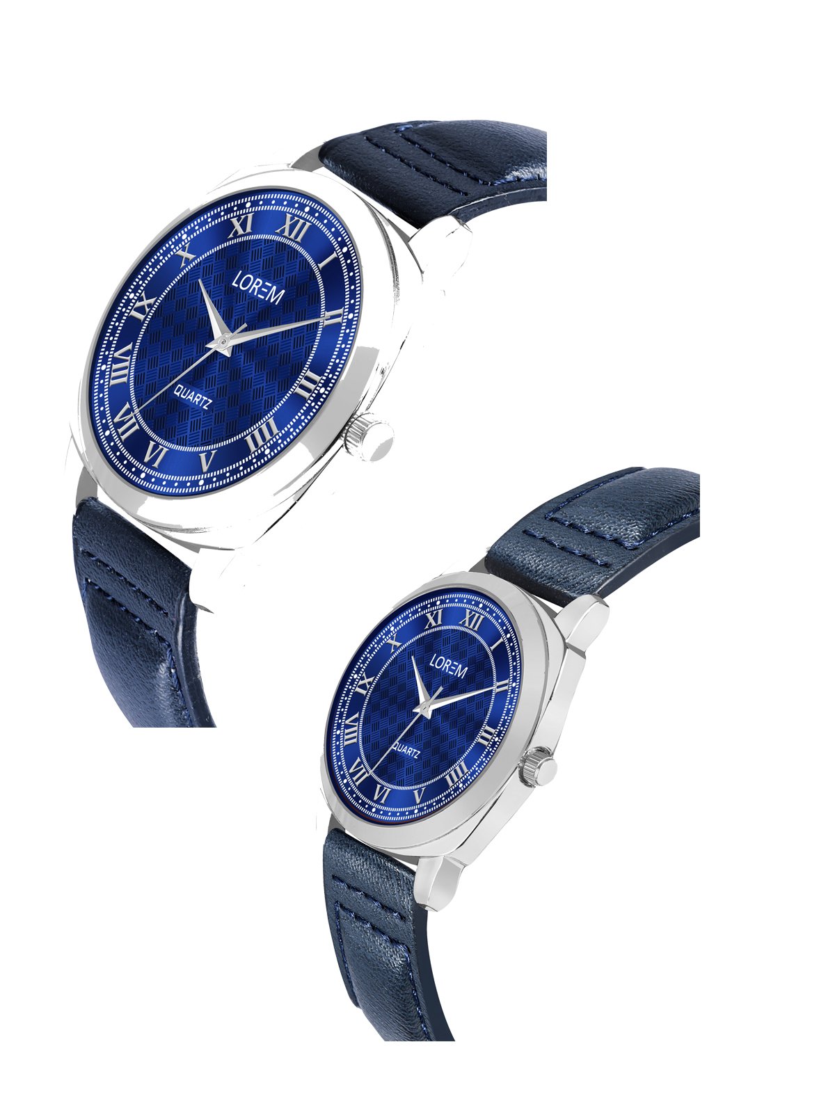 Blue Cubic Designer Printed Dial Analog Watch For Lovely Couple LR92-LR339