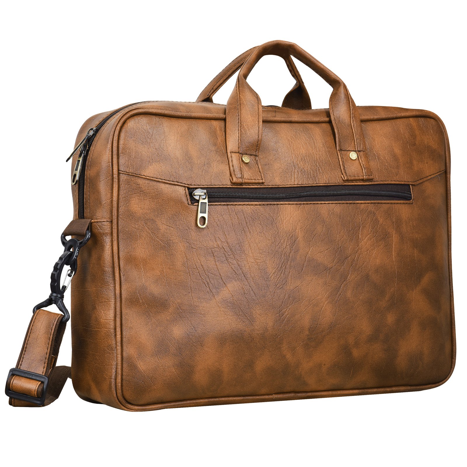 Tan Color Faux Leather 10L Messenger Bag BG09