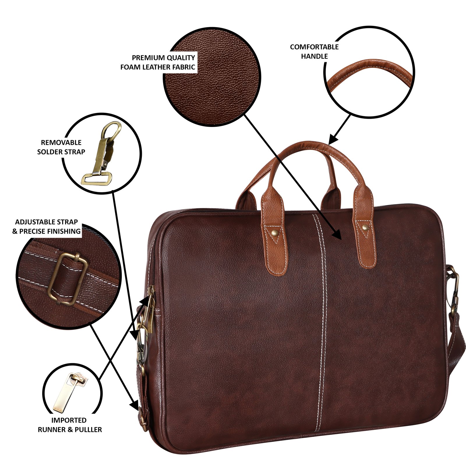 Brown Color faux leather 10L Messenger Bag BG70