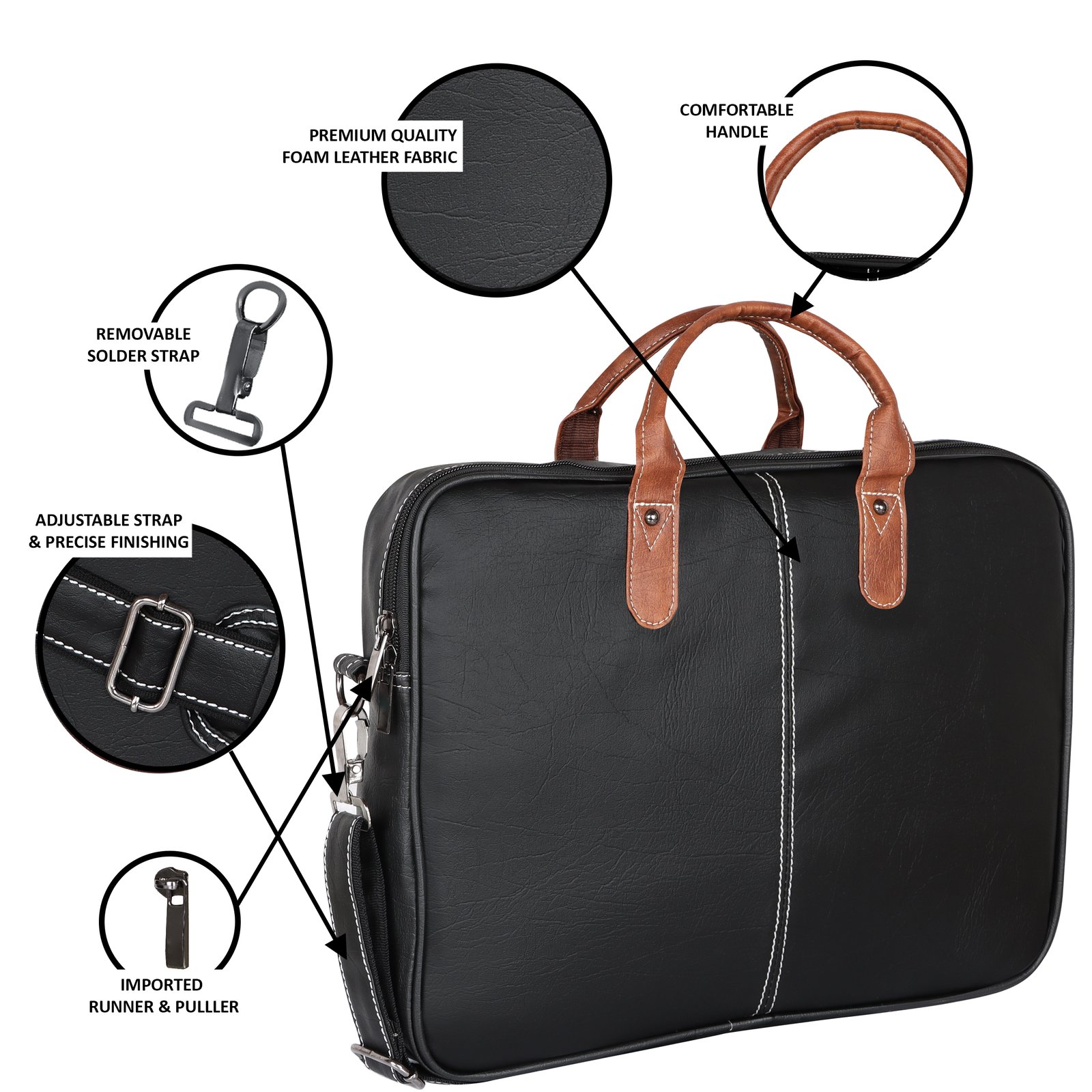 Black Color faux leather 10L Messenger Bag BG71