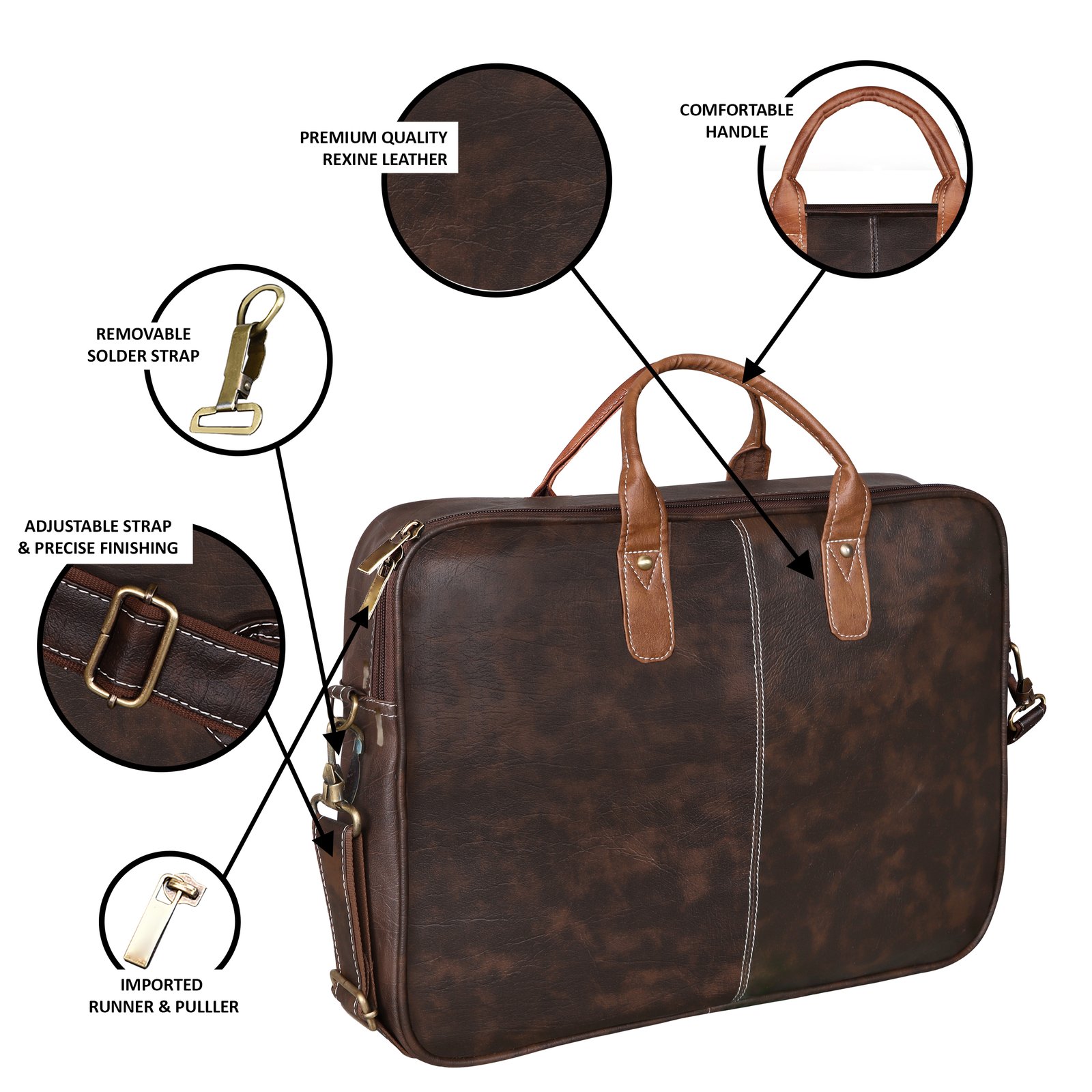 Brown Color faux leather 10L Messenger Bag BG72