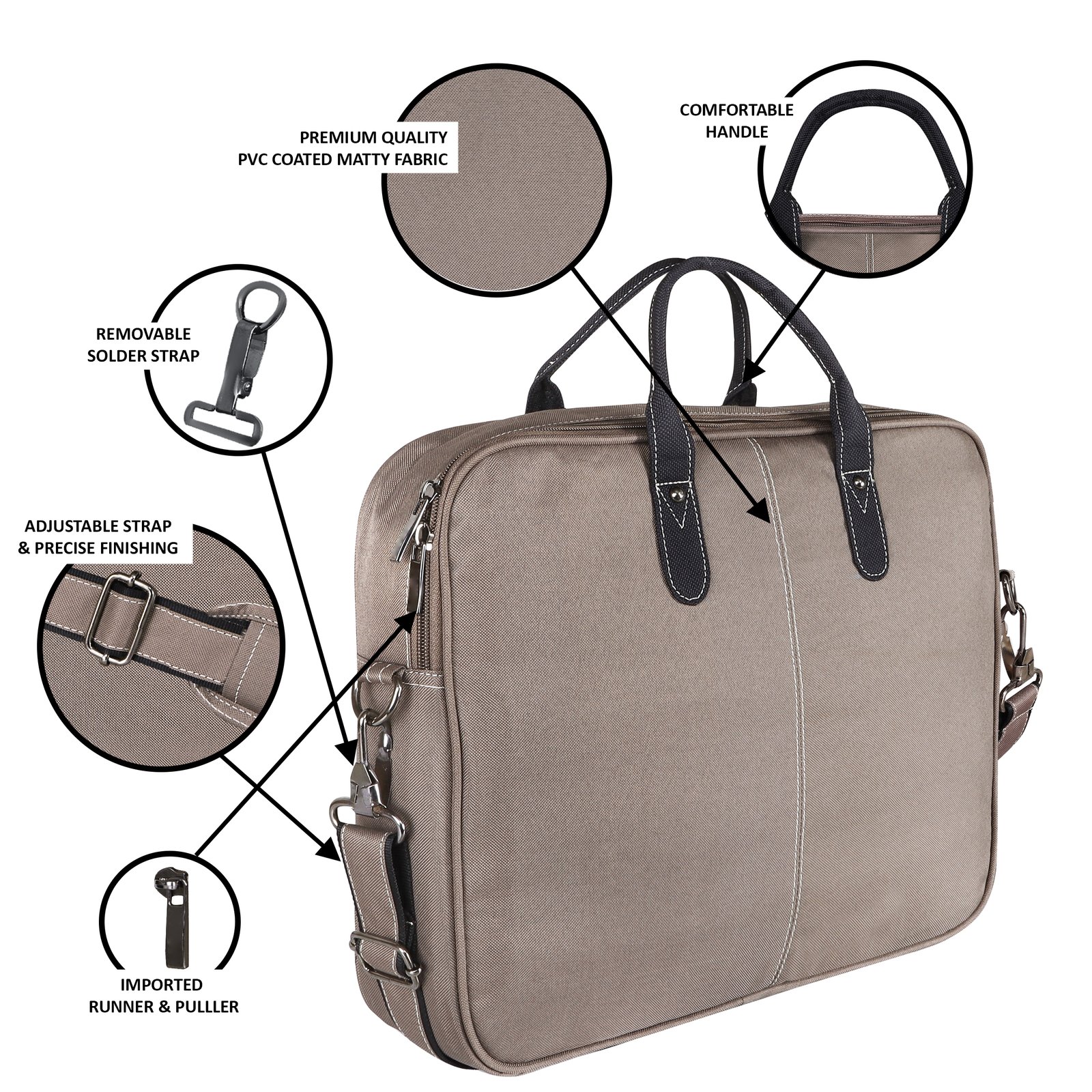 Grey Color PVC Coated Fabric 10L Messenger Bag BG77