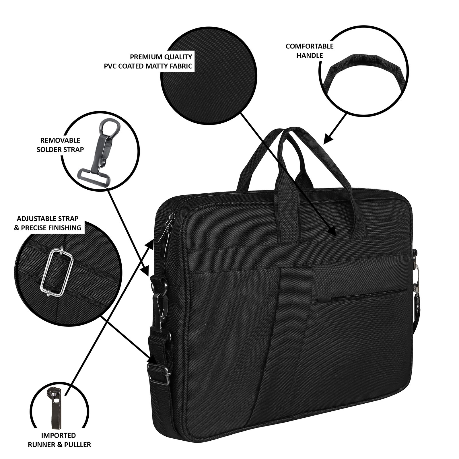 Black Color Linen fabric 10L Messenger Bag BG78