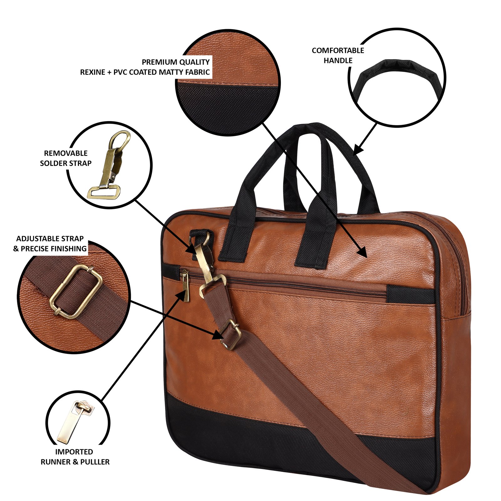 Tan Color faux leather 10L Messenger Bag BG82