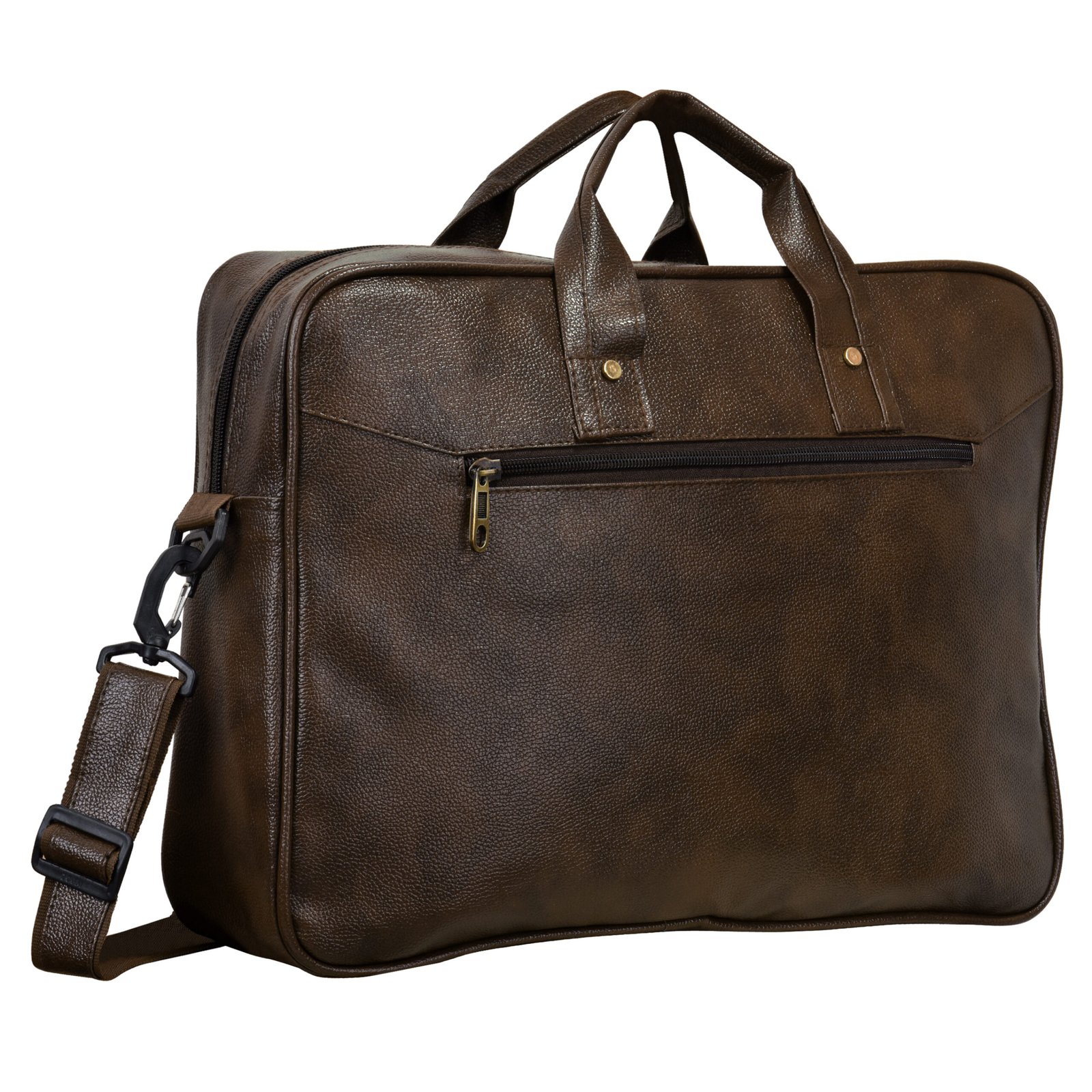 Chocolate Color Faux Leather 10L Messenger Bag BG11