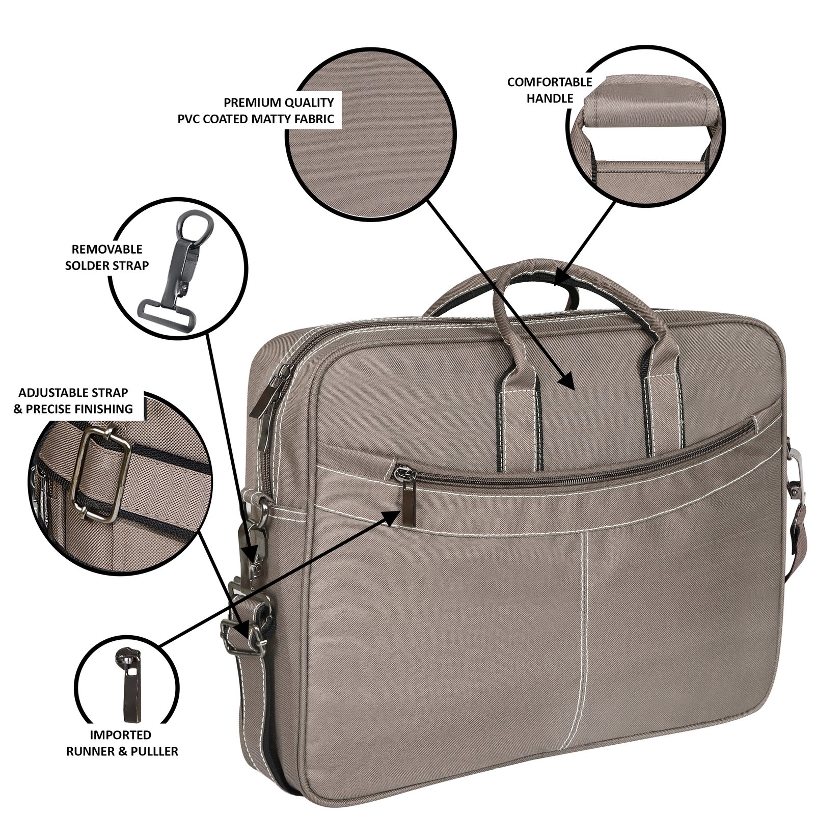 Grey Color Linen fabric 10L Messenger Bag BG86