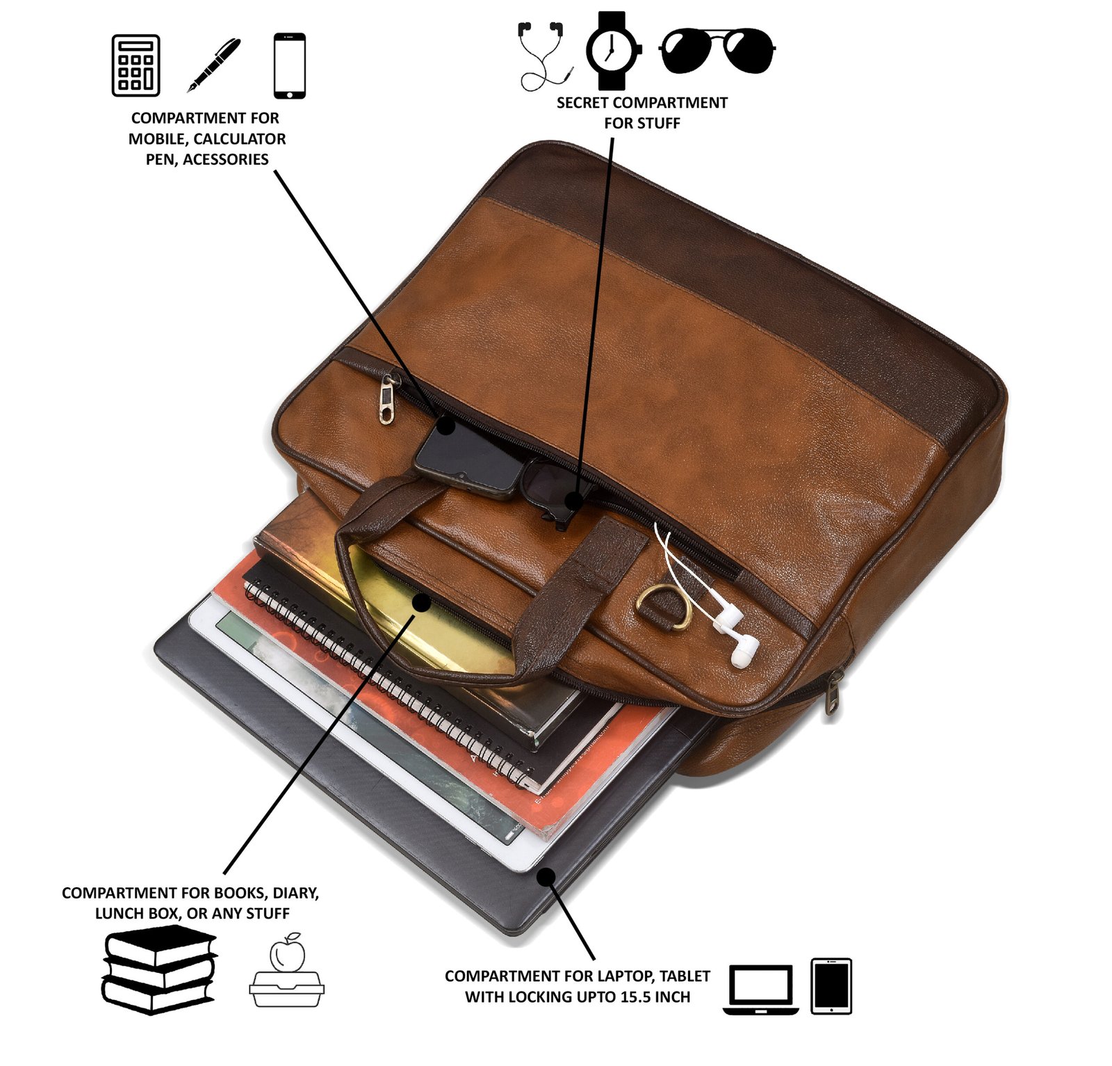 Tan & Maroon Color Faux Leather 10L Messenger Bag BG13