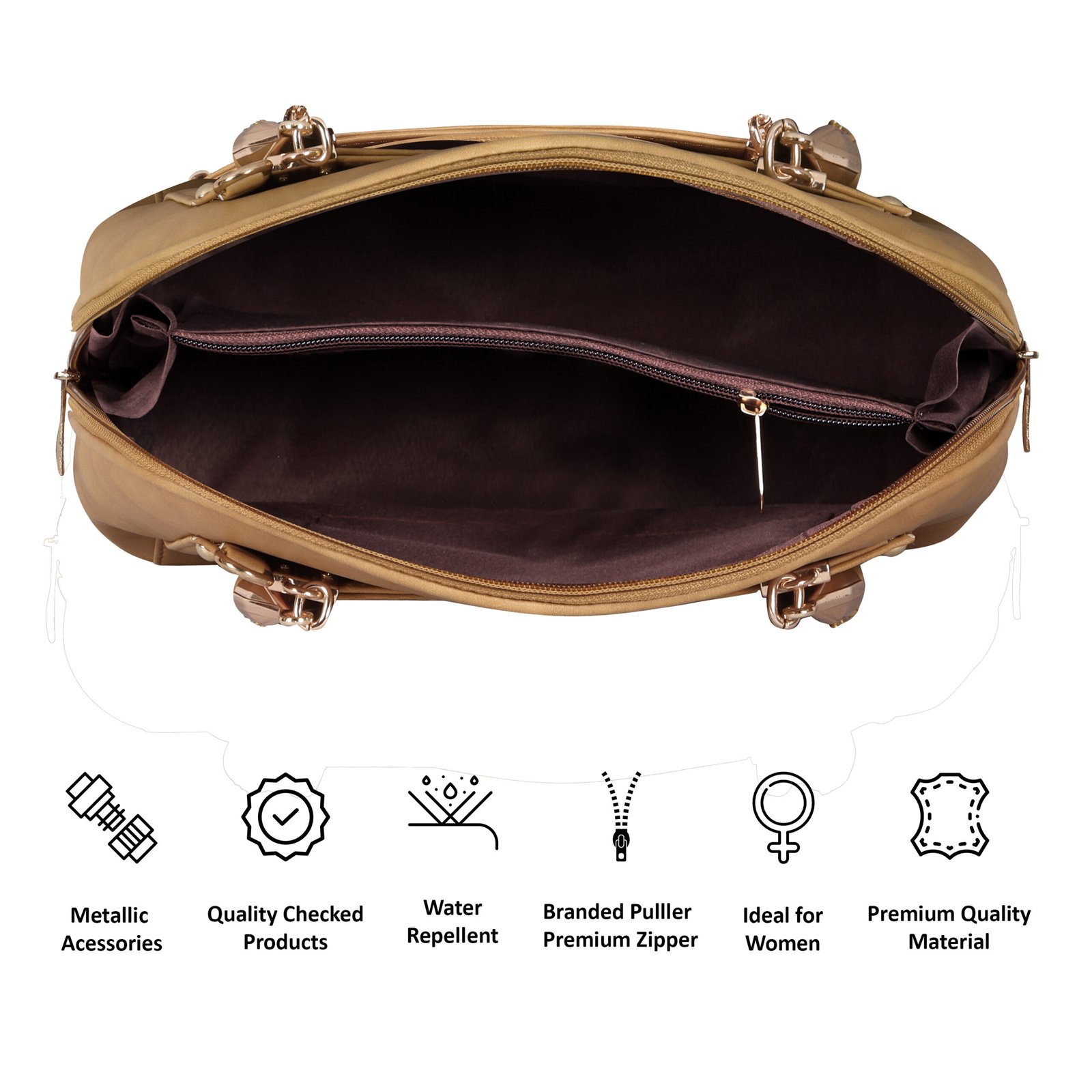 Cream Gorgeous Faux Leather Handbag HB01