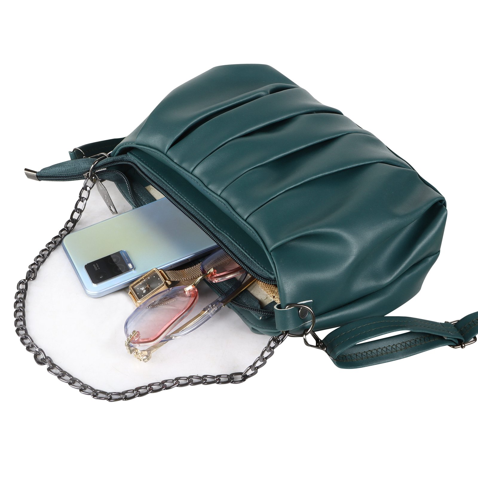 Green Designer Faux Leather Handbag HB30