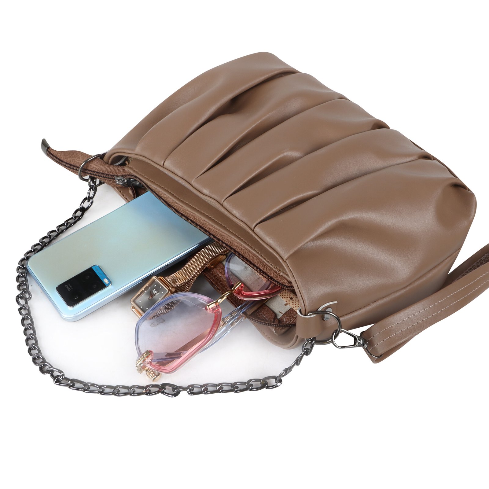 Brown Designer Faux Leather Handbag HB31