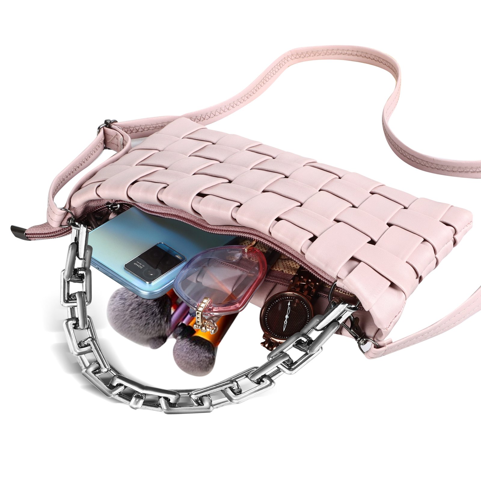 Pink Designer Faux Leather Handbag HB34