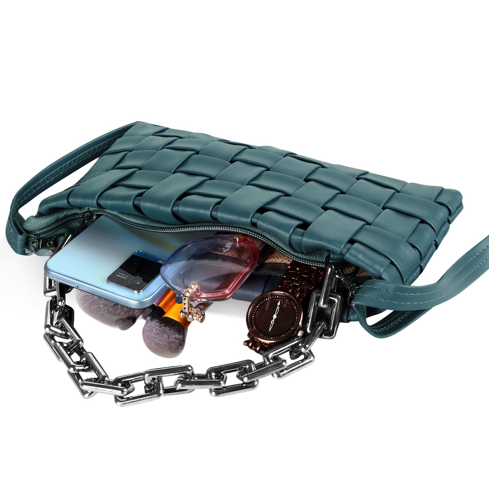 Green Designer Faux Leather Handbag HB35