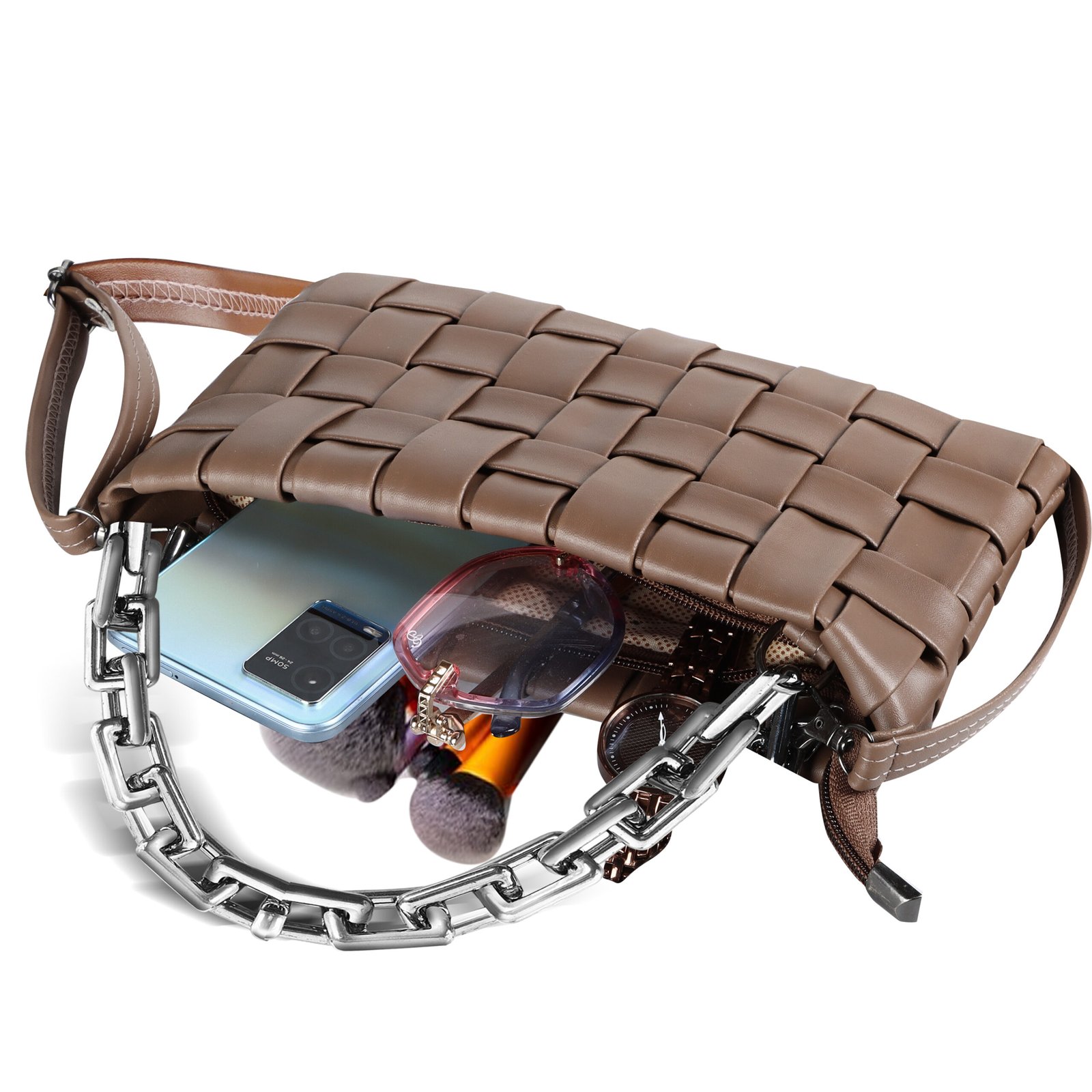 Brown Designer Faux Leather Handbag HB36