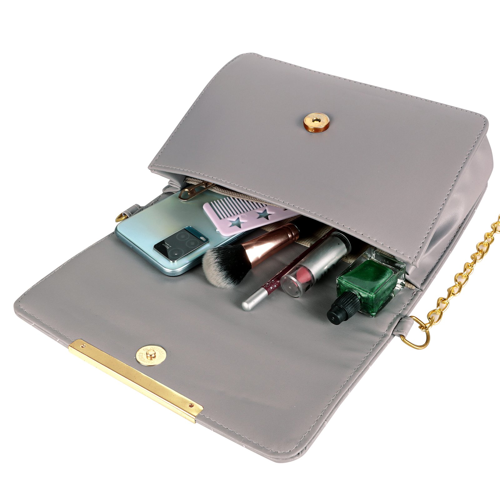 Grey Designer Faux Leather Handbag HB39