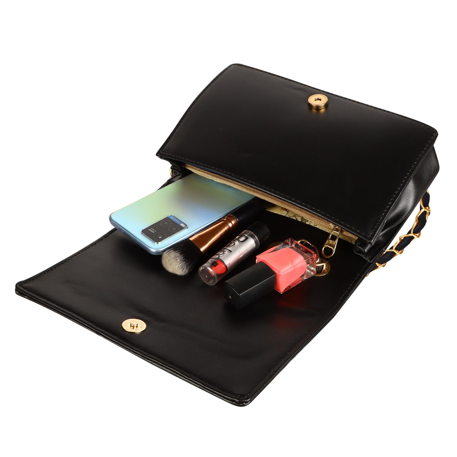 Black Designer Faux Leather Handbag HB42