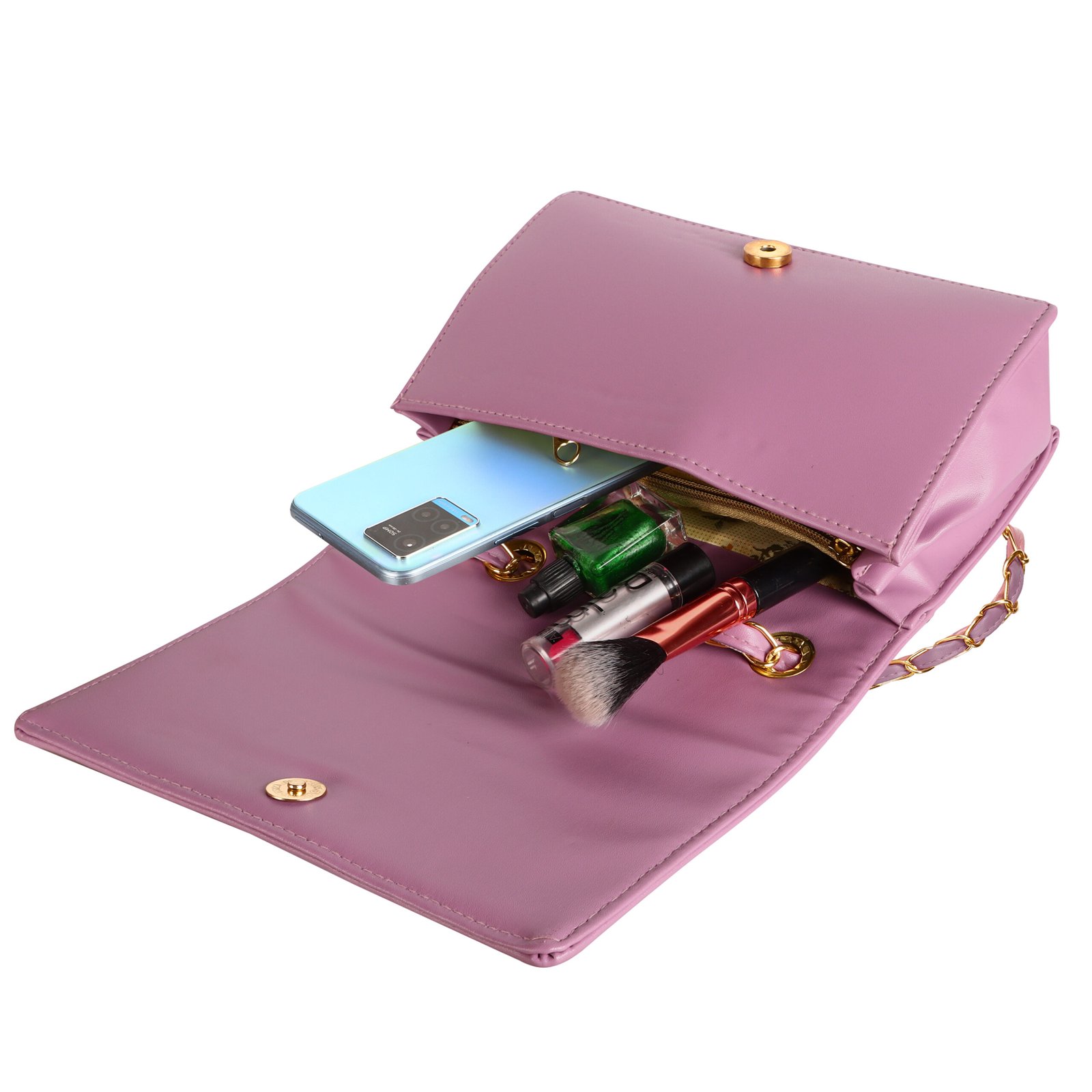 Purple Designer Faux Leather Handbag HB45