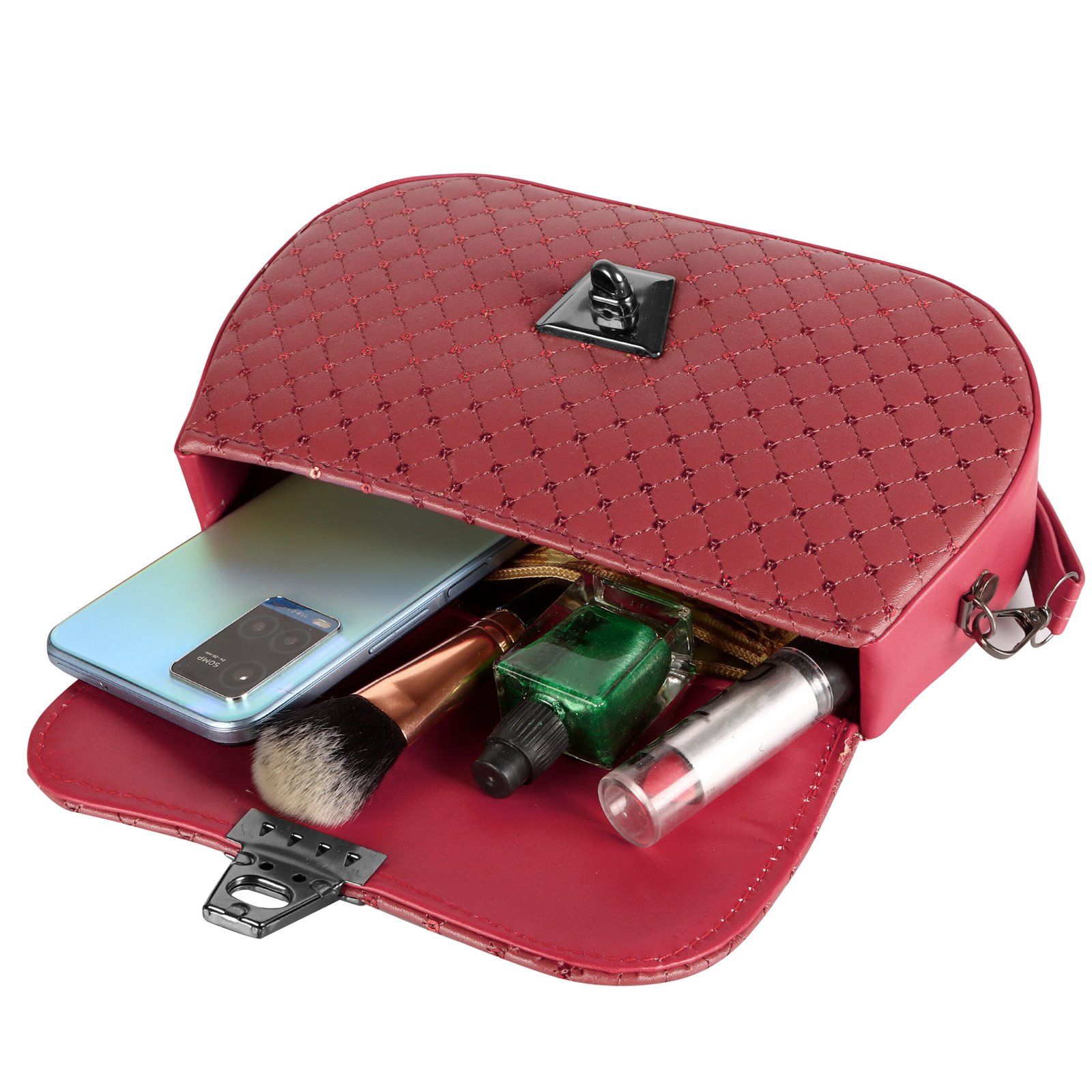 Maroon Designer Faux Leather Handbag HB53