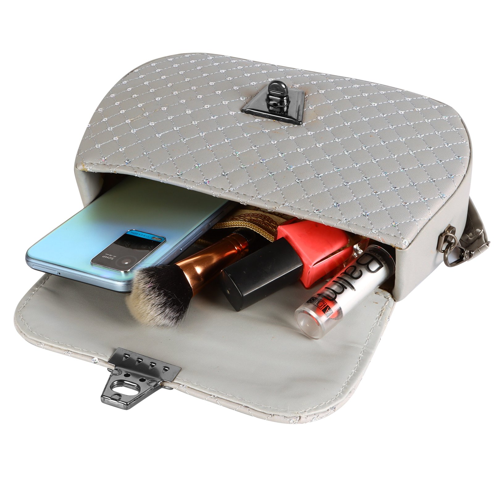 Grey Designer Faux Leather Handbag HB54