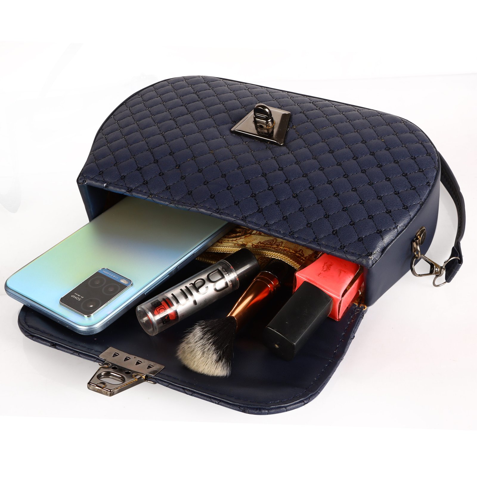 Blue Designer Faux Leather Handbag HB55