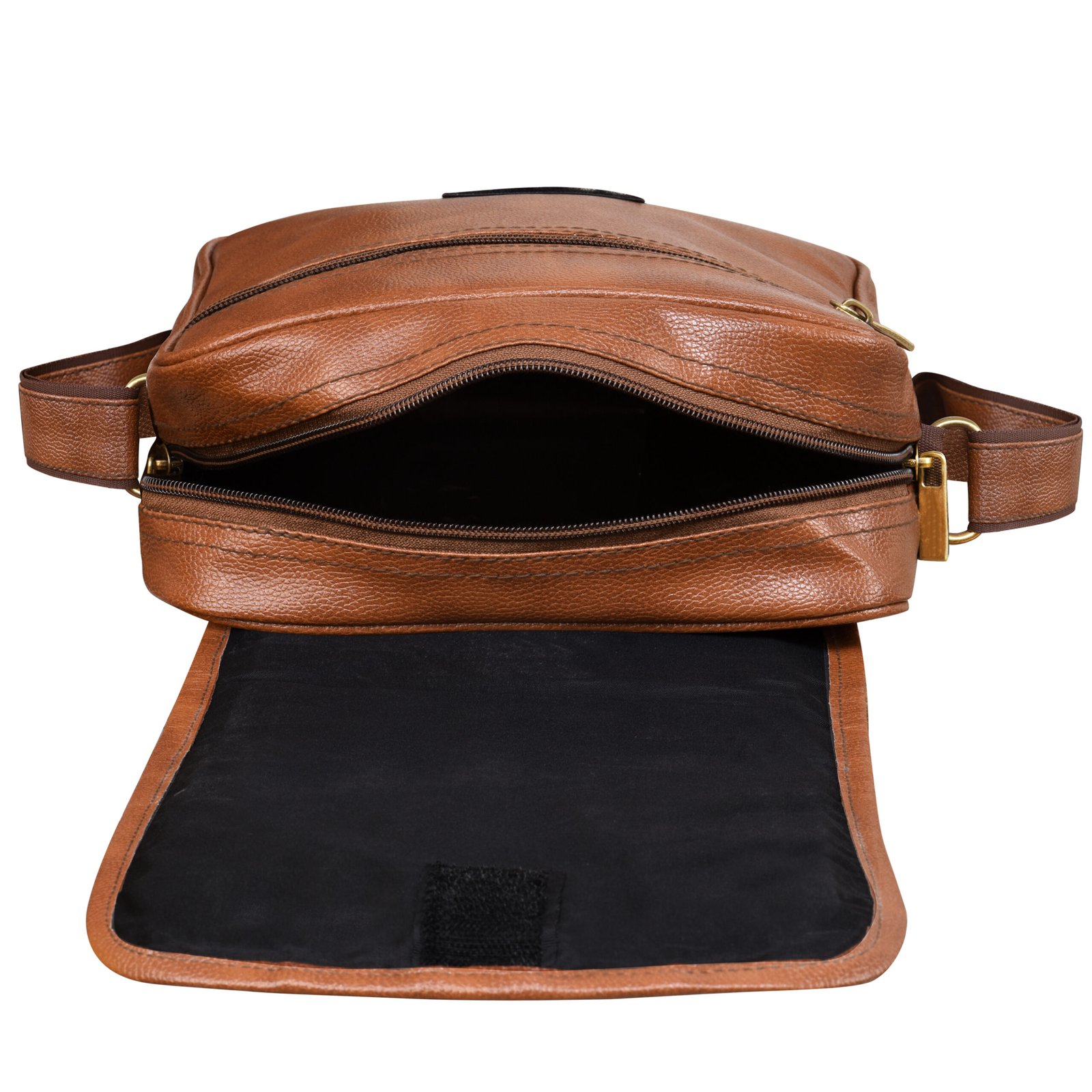 Tan Stylish Faux Leather Cross Body Sling Bag SL04