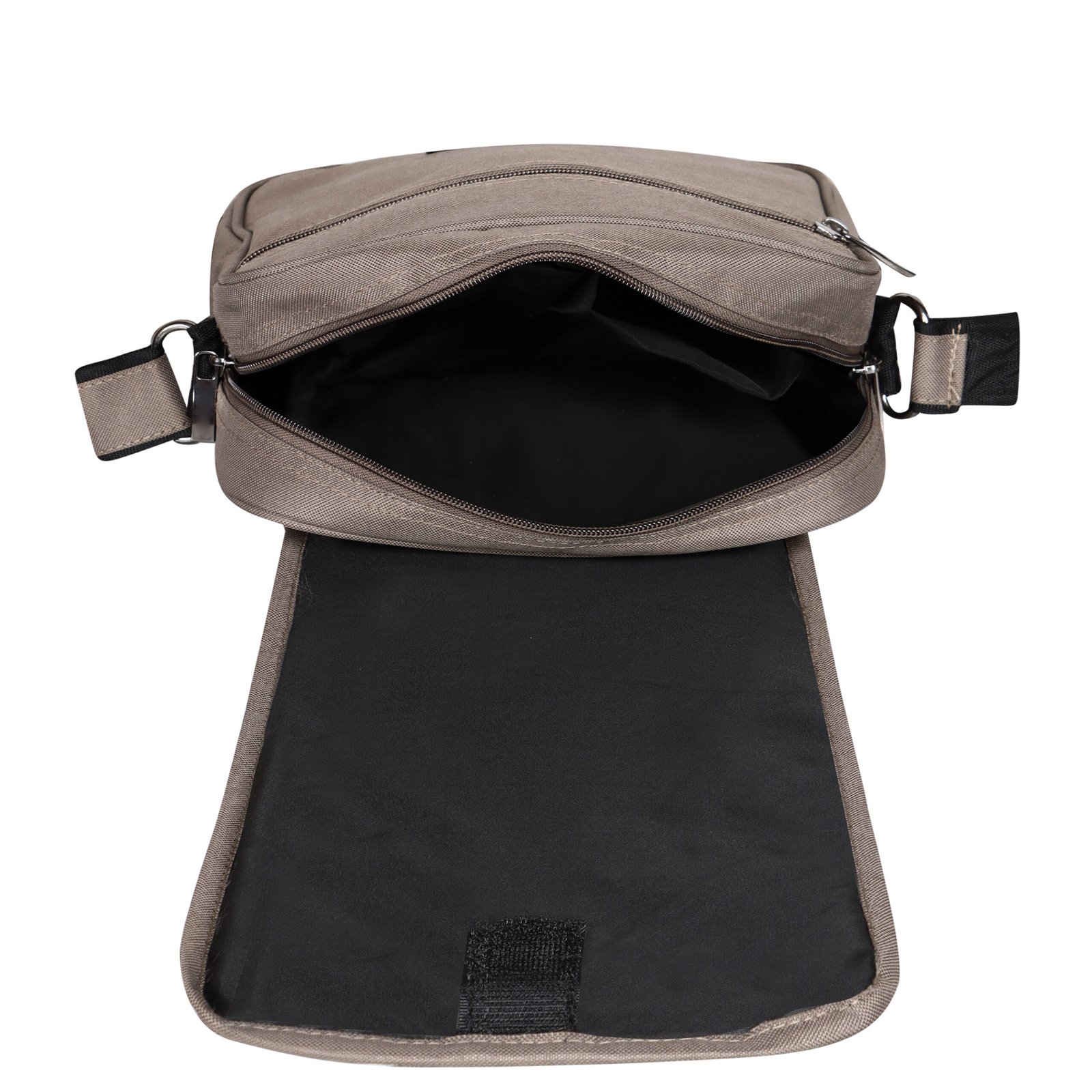 Mink Grey Casual PVC Coated Matty Fabric Cross Body Sling Bag SL10