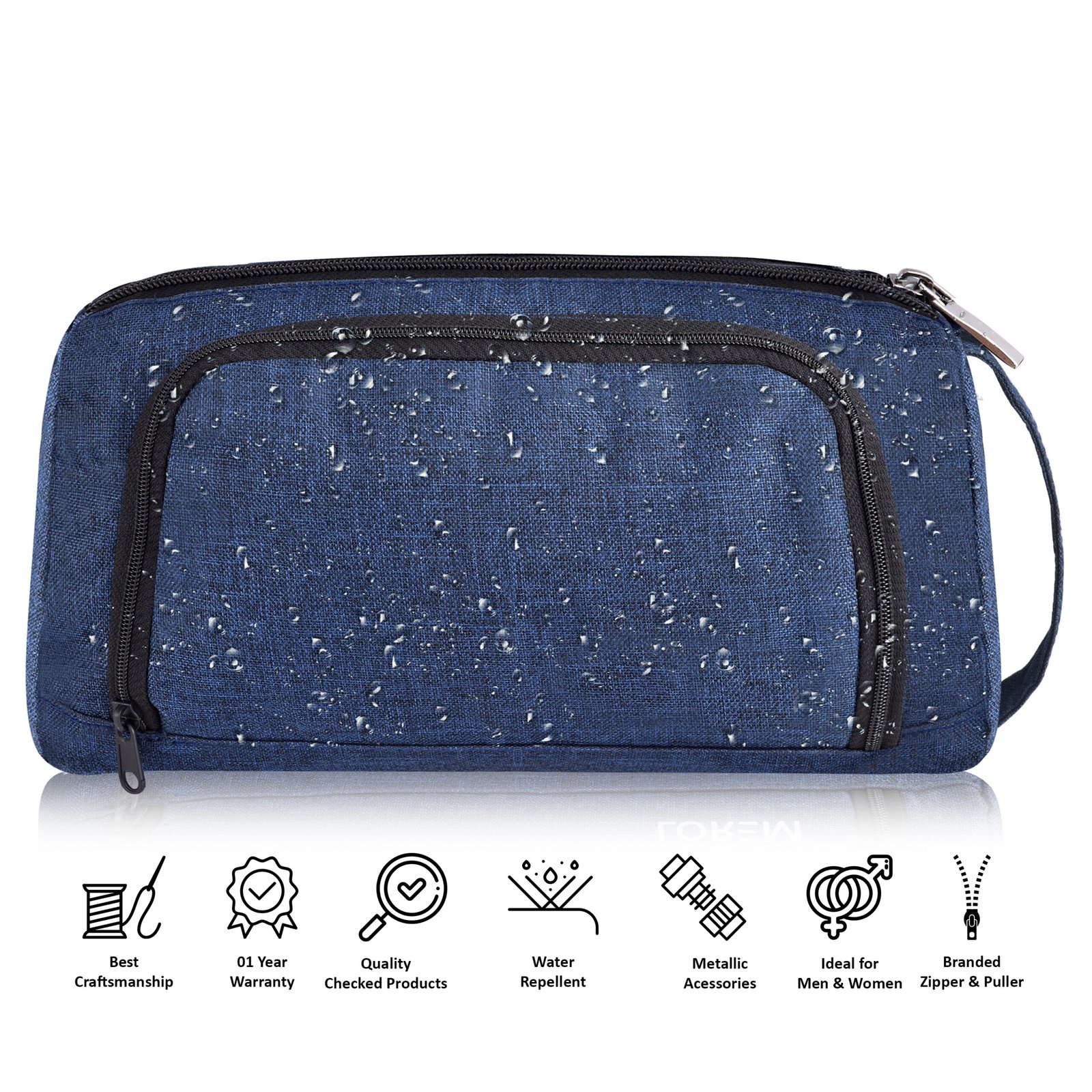 Blue Linen PVC Material Large Stationary Organizer OG09