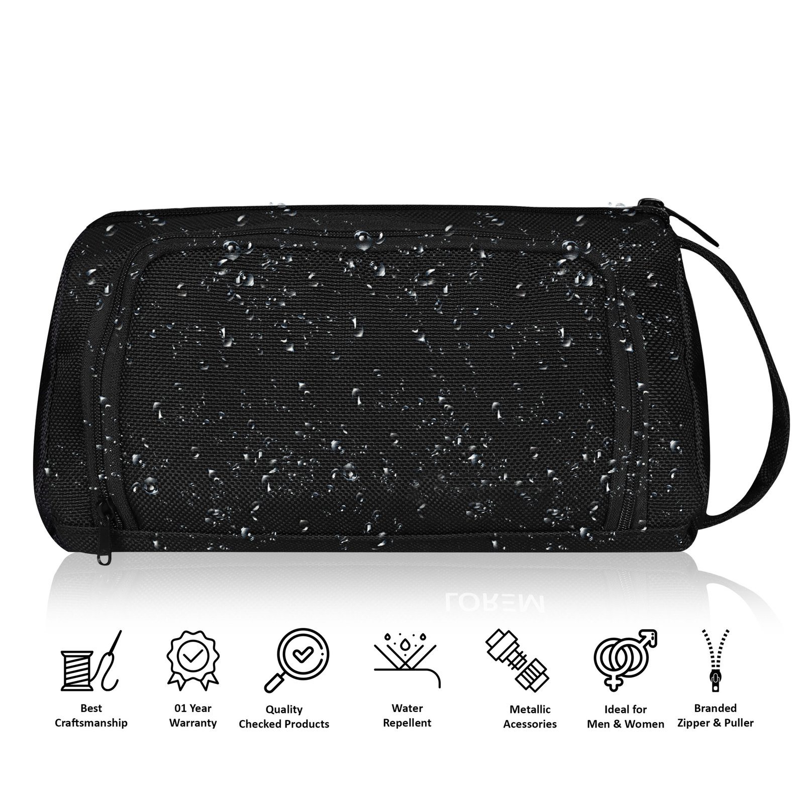 Black PVC Coated Matty Fabric Material Large Stationary Organizer OG11