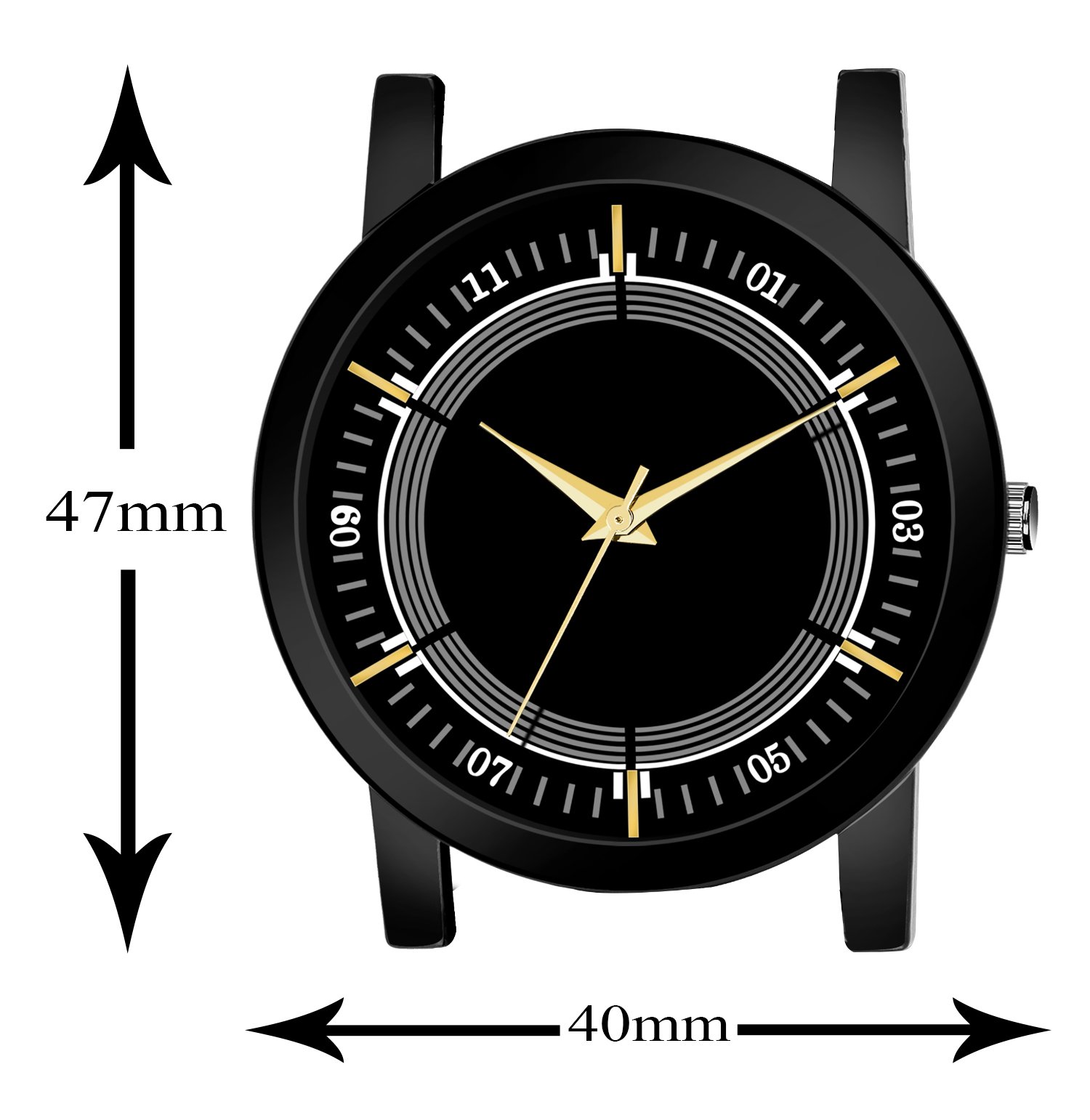 Black Slim Analog Watch For Men LR48