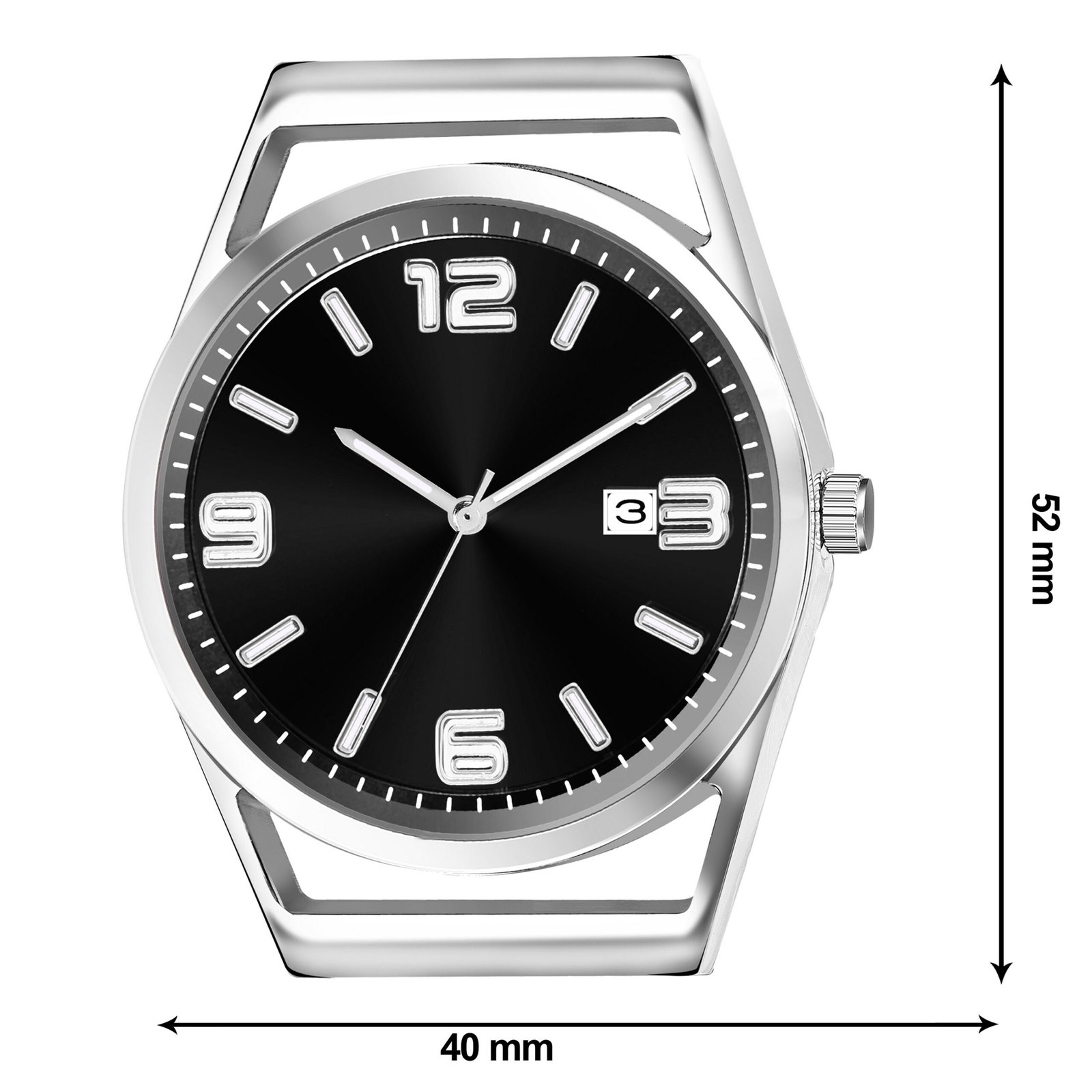 Black Dial Date Function Analog Watch For Men LR153