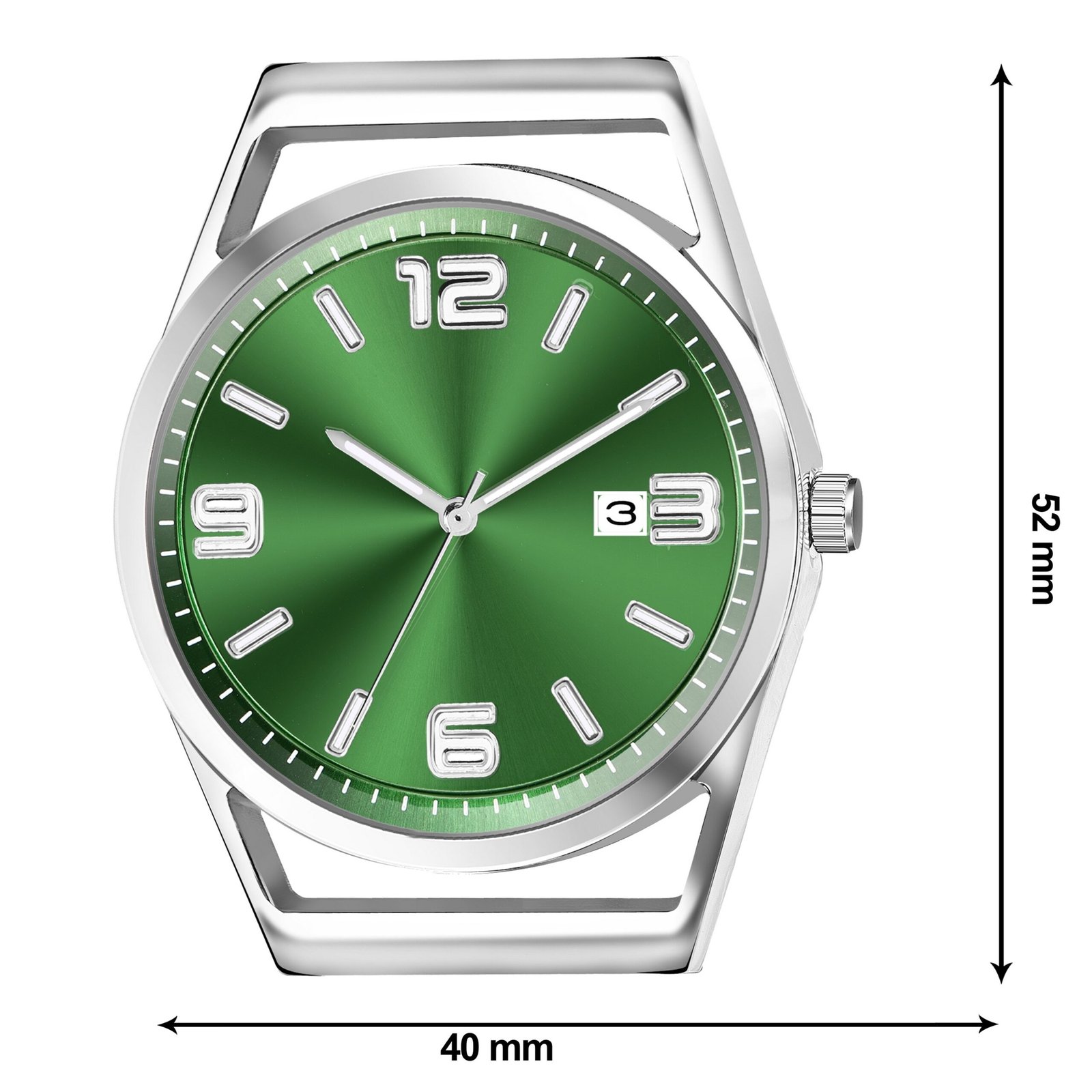 Green Dial Date Function Analog Watch For Men LR155