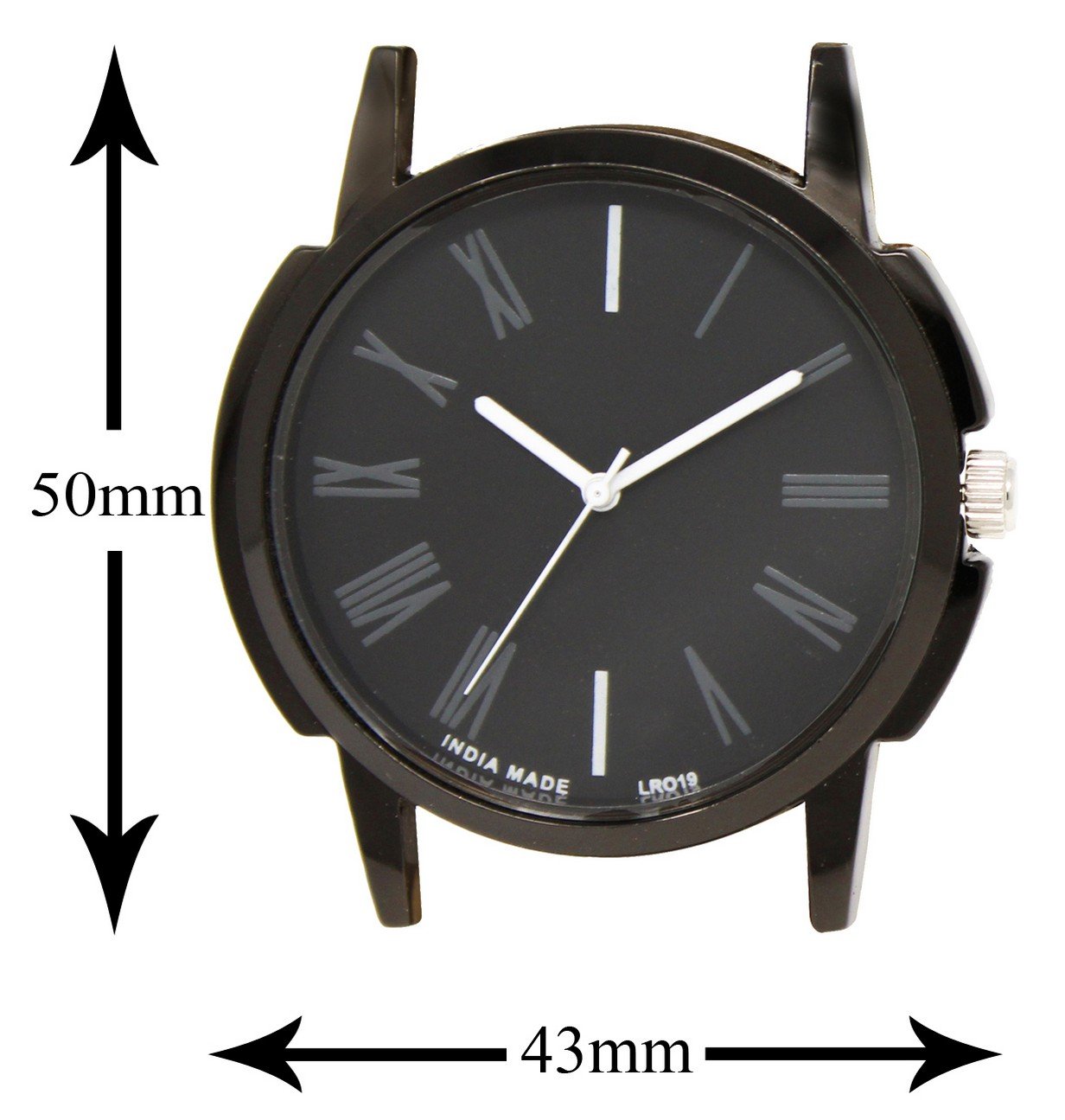 Black Roman Analog Watch For Men LR19