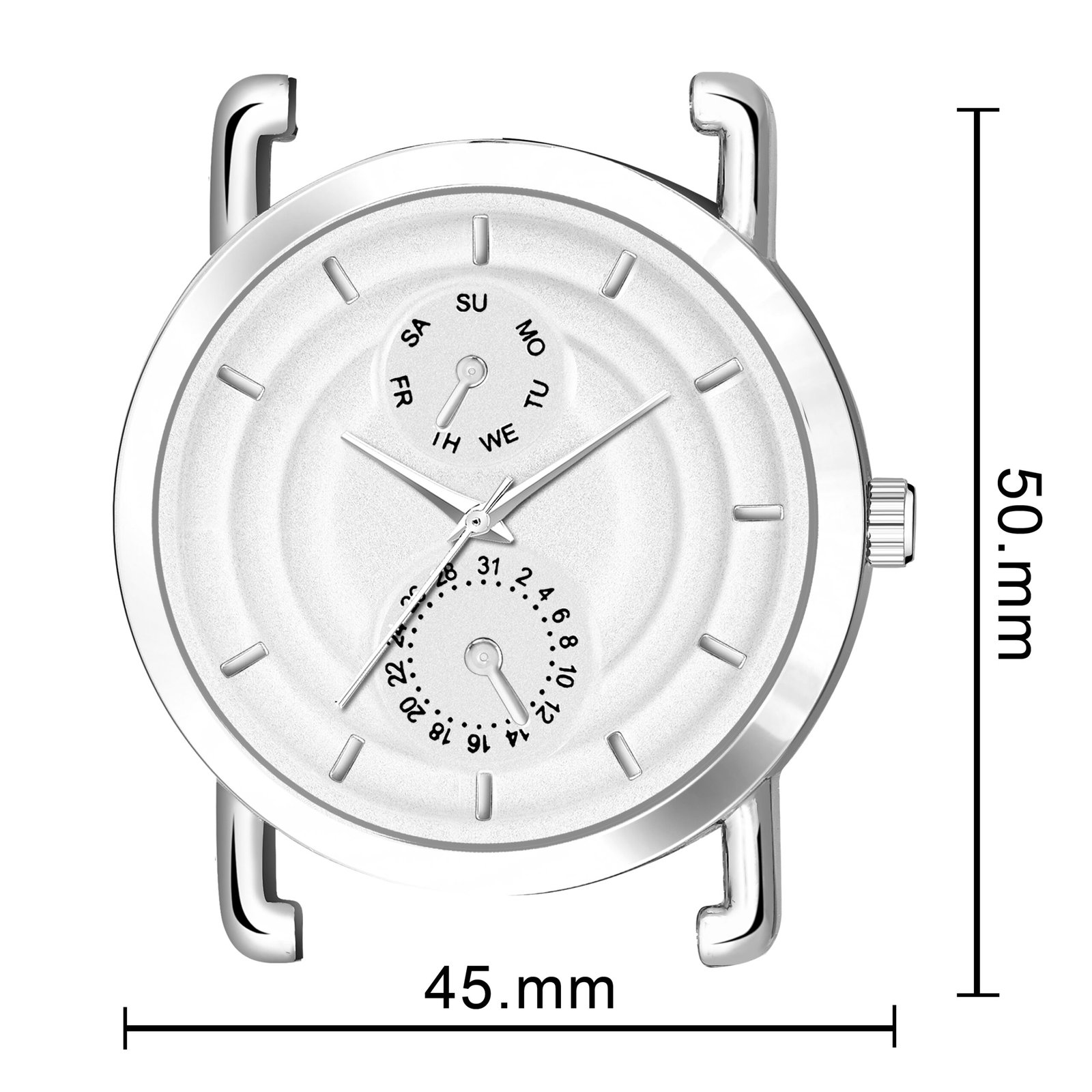 White 3D Embossed Stainless Steel Analog Watch For Men LR121